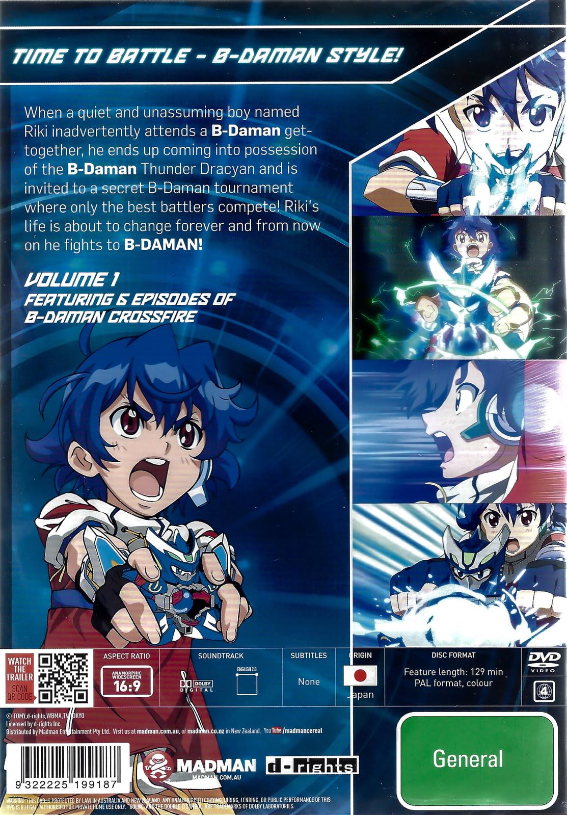 B Daman Crossfire Vol 1 DVD - Anime Action Series for Kids | Perfect for Birthday Gifts & Anime Collectors