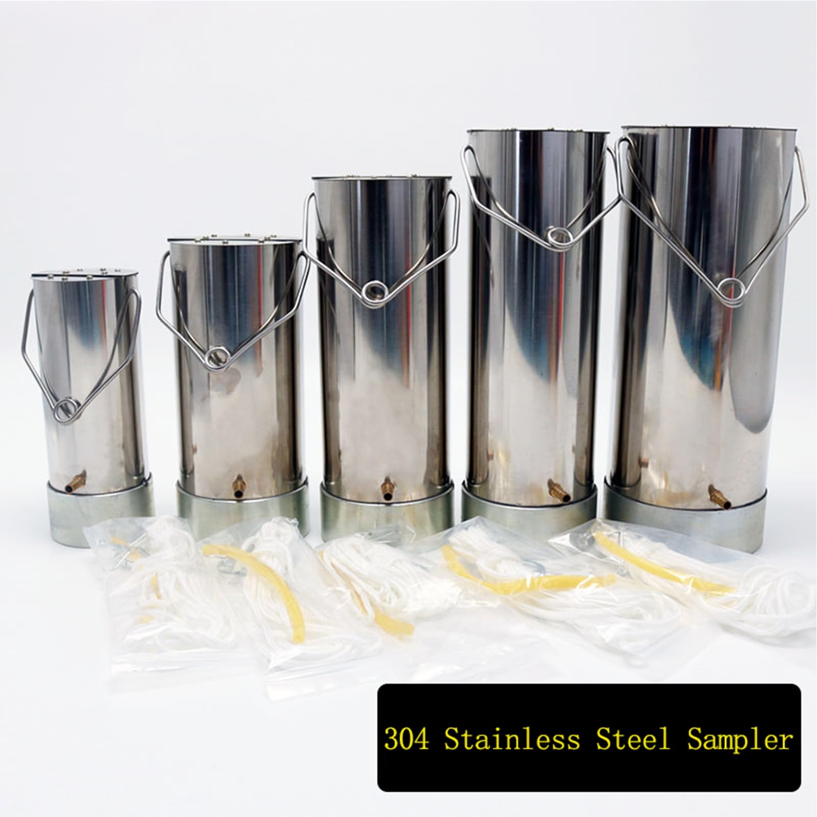 YJINGRUI 2L Water Sampler - Heavy Duty 304 Stainless Steel Sampling Bucket for Lakes, Oceans & Reservoirs (0-30m Depth) | Complete Water Quality Testing Kit for Environmental Monitoring & Research
