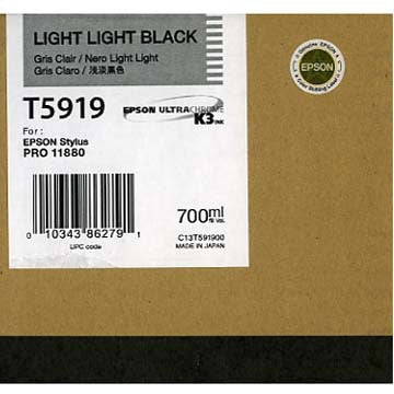 Epson T591900 11880 Ink Cartridge - Light Black 700ml for EcoTank Printers | High-Quality Printing for Home & Office Use