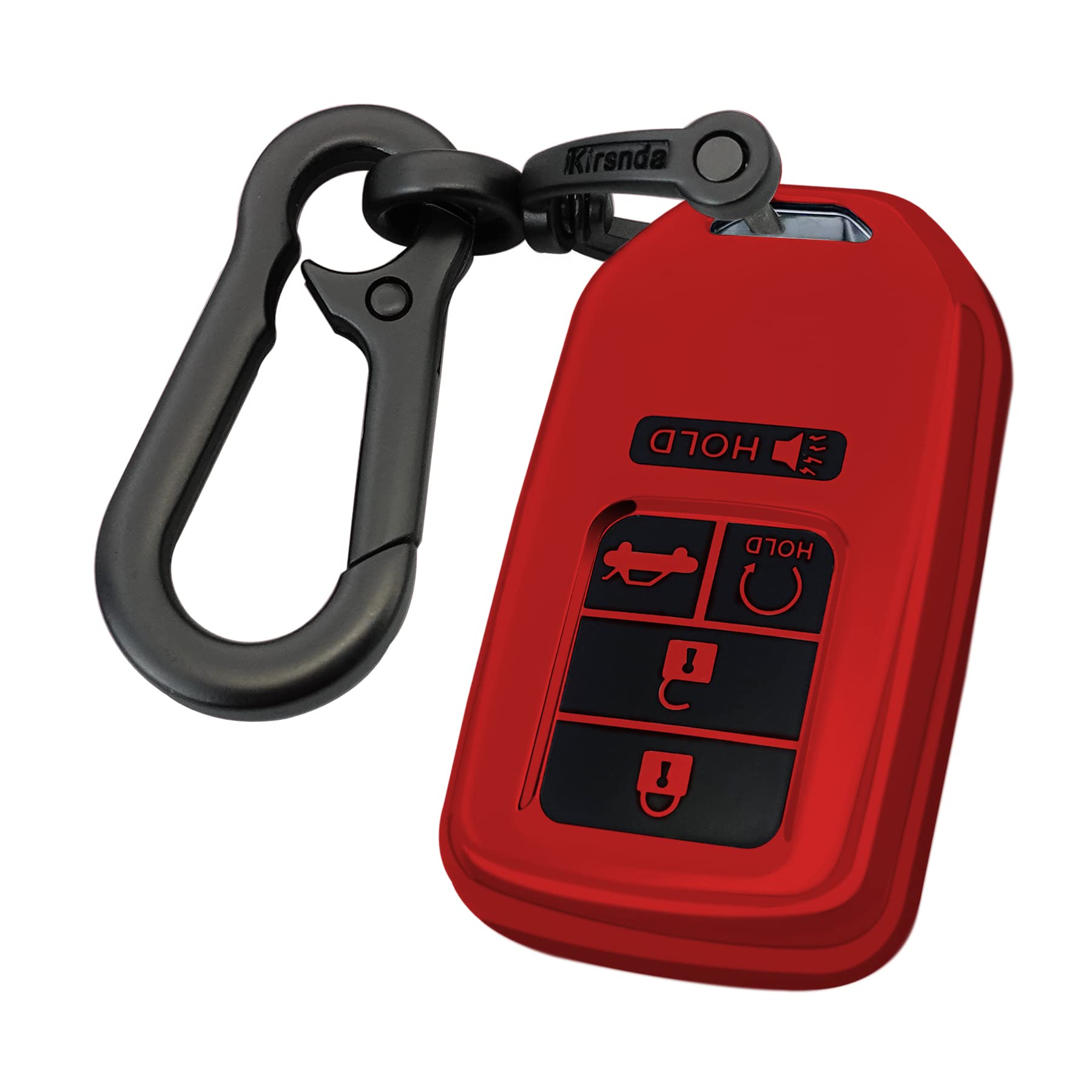 Premium Soft TPU Key Fob Cover Case for Honda Civic Accord CR-V Pilot Insight - 4/5 Button Smart Remote Key Protector with Keychain (Red) | Durable Car Accessories for Key Protection & Style Enhancement
