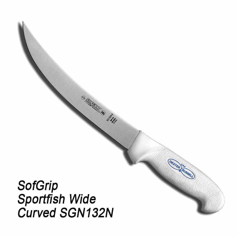 Dexter Sofgrip Sport Fishing Knife - Wide Curved Blade for Filleting, Scaling, and Cleaning Fish - Perfect for Anglers, Boat Fishing, and Outdoor Adventures