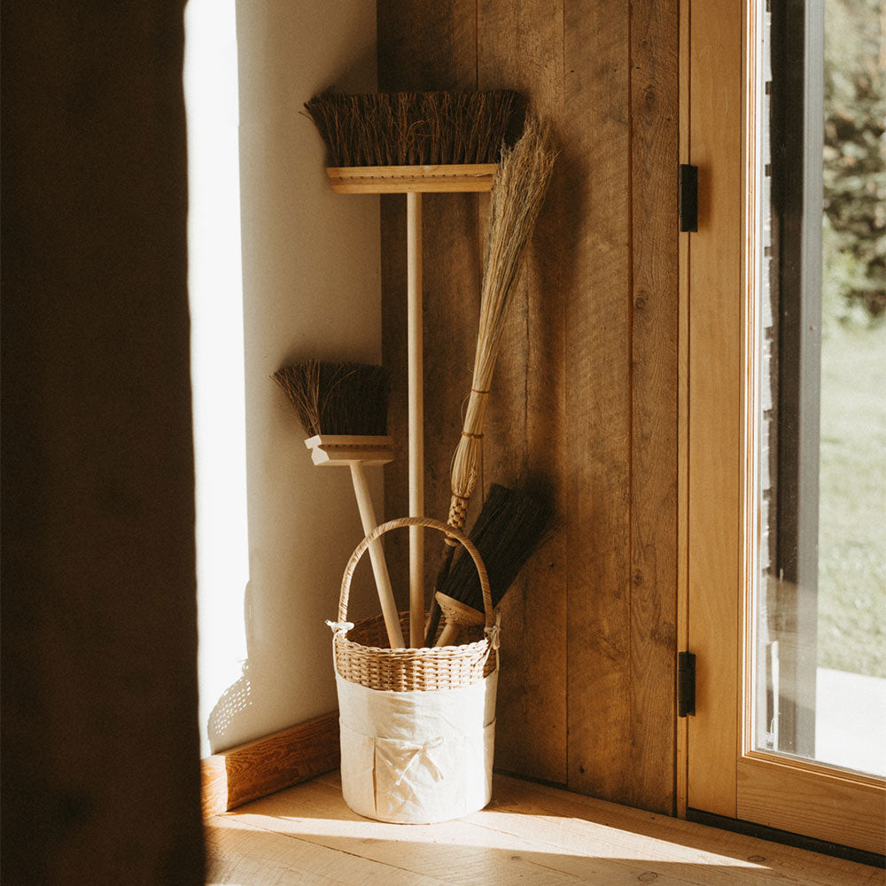 Premium Wooden Outdoor Broom - Heavy Duty for Patio, Deck & Garden Cleaning - Natural Bristles for Effective Sweeping - Perfect for Leaves, Dirt & Debris Removal