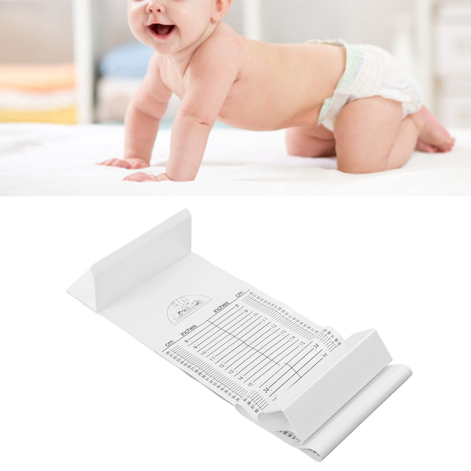 **Baby Growth Measuring Mat - Washable & Collapsible Infant Height Ruler for Nursery, Home - Perfect for Tracking Toddler Development (0-24 Months) - Ideal for Pediatric Checkups & Milestone Photos**