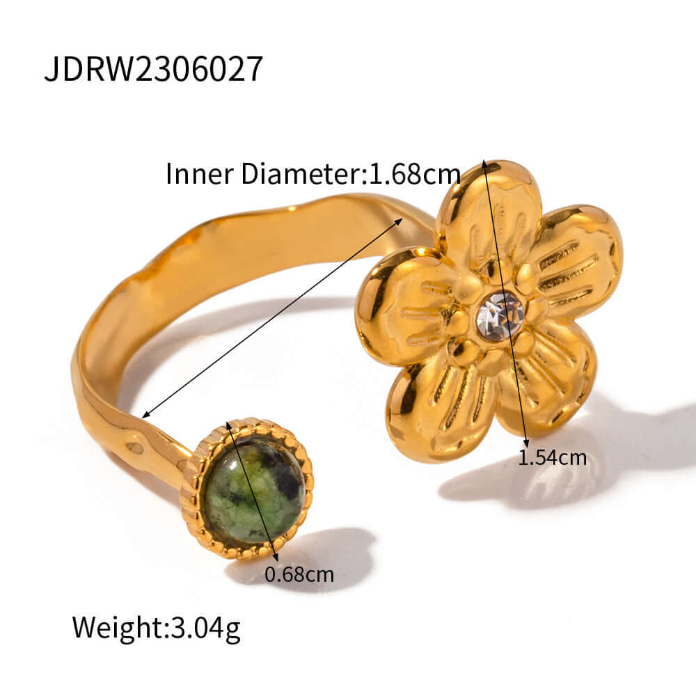 Chunky French Gold Open Cuff Waterproof Split Ring Bracelet | JDR021 | Elegant Jewelry for Women, Perfect for Parties, Weddings & Daily Wear