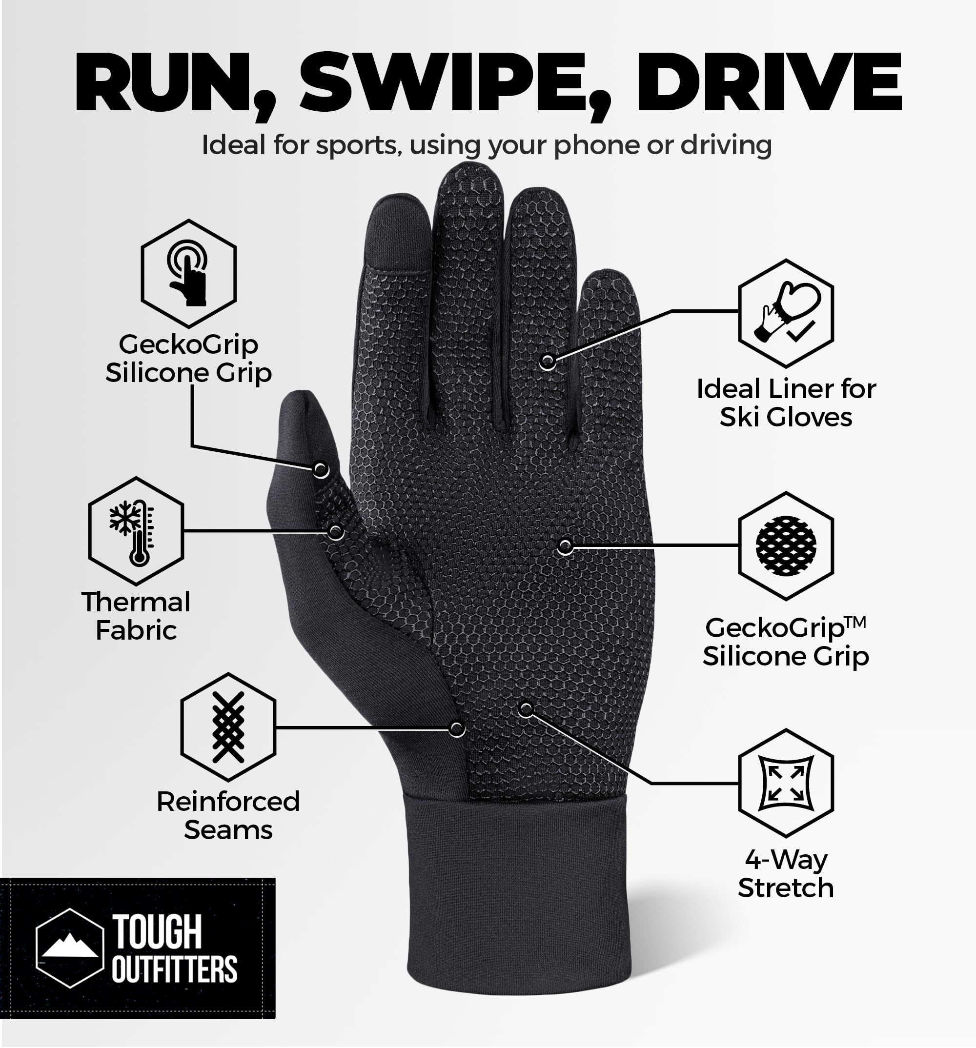 Best Winter Running Gloves for Men & Women - Touchscreen Compatible, Lightweight Hiking Gloves - Perfect for Outdoor Activities, Jogging & Cold Weather Sports