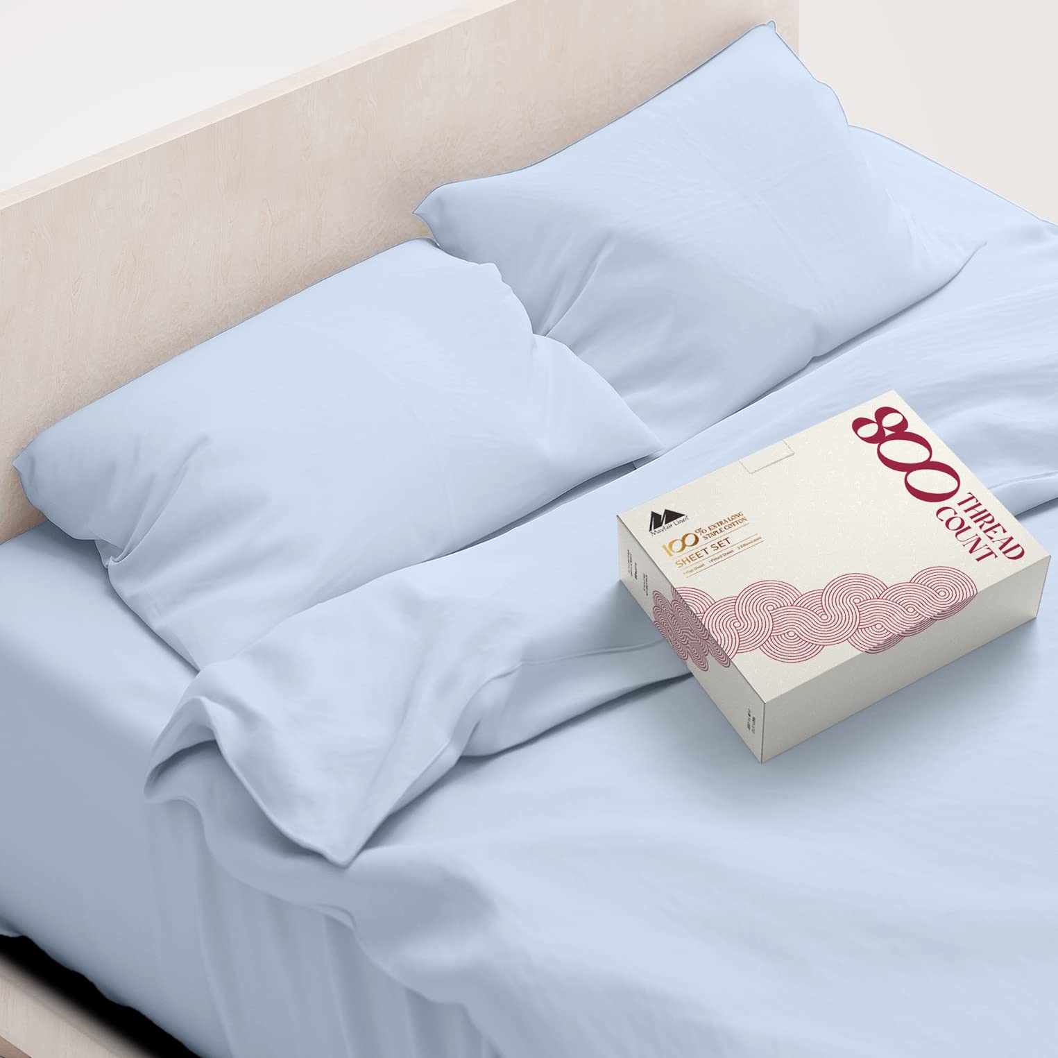 Mayfair Linen 100% Egyptian Cotton King Size Sheets - 800 Thread Count Luxury 6-Piece Bed Sheet Set with 16