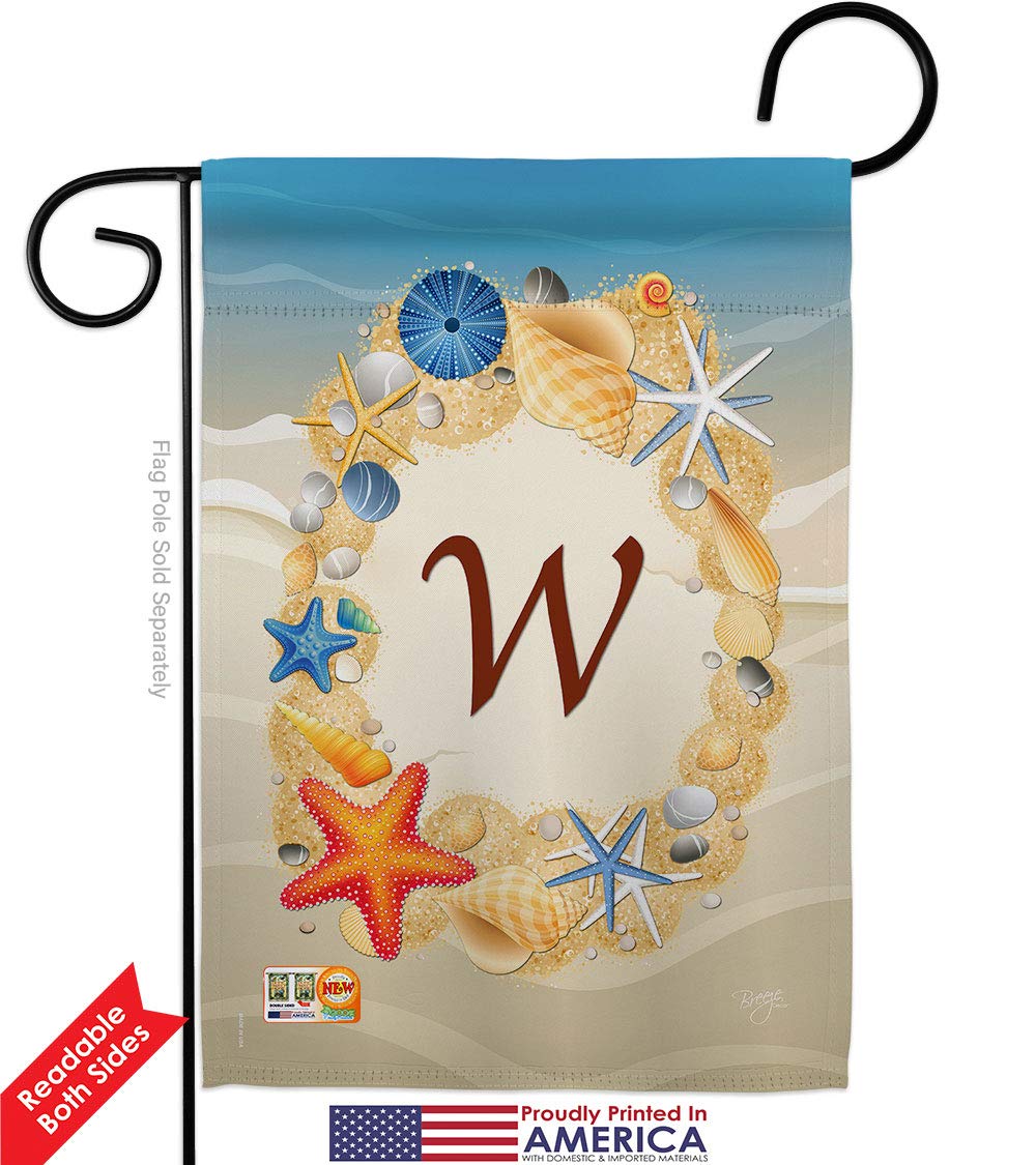 Summer W Garden Flag Set - Coastal Beach Decor for Yard & House