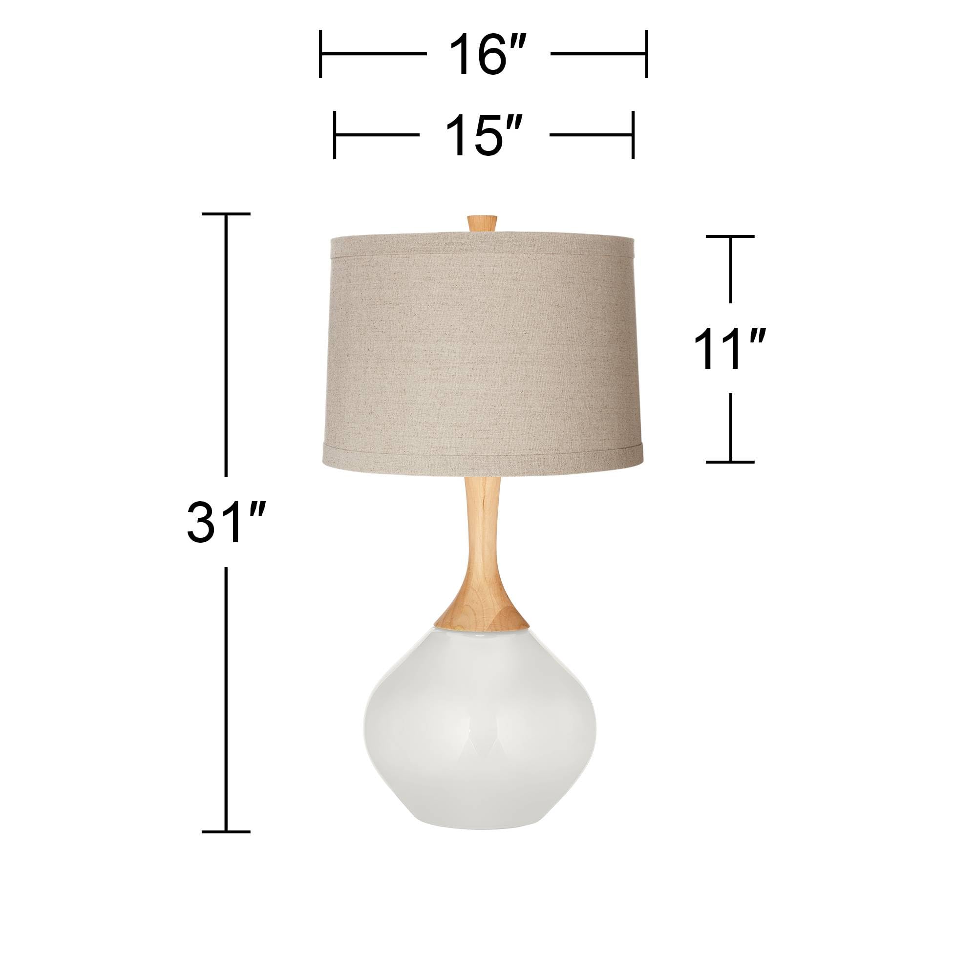 Natural Linen Drum Shade Wexler Table Lamp with Cherry Tomato Color - Modern Home & Office Lighting for Living Room, Bedroom, or Study