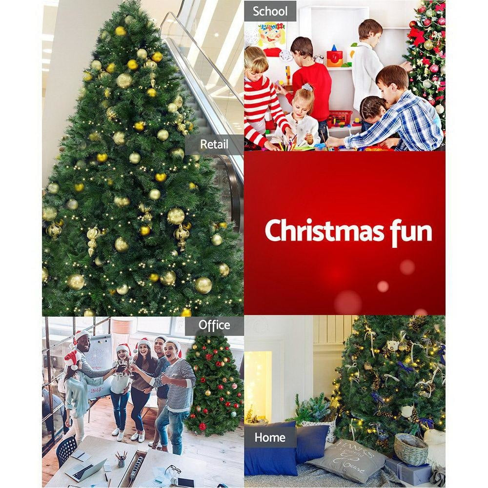 8FT Pre-Lit Christmas Tree with 2100 Tips - 2.4M Green Artificial Xmas Tree for Home Decor | Perfect for Living Room, Office & Holiday Party Decoration