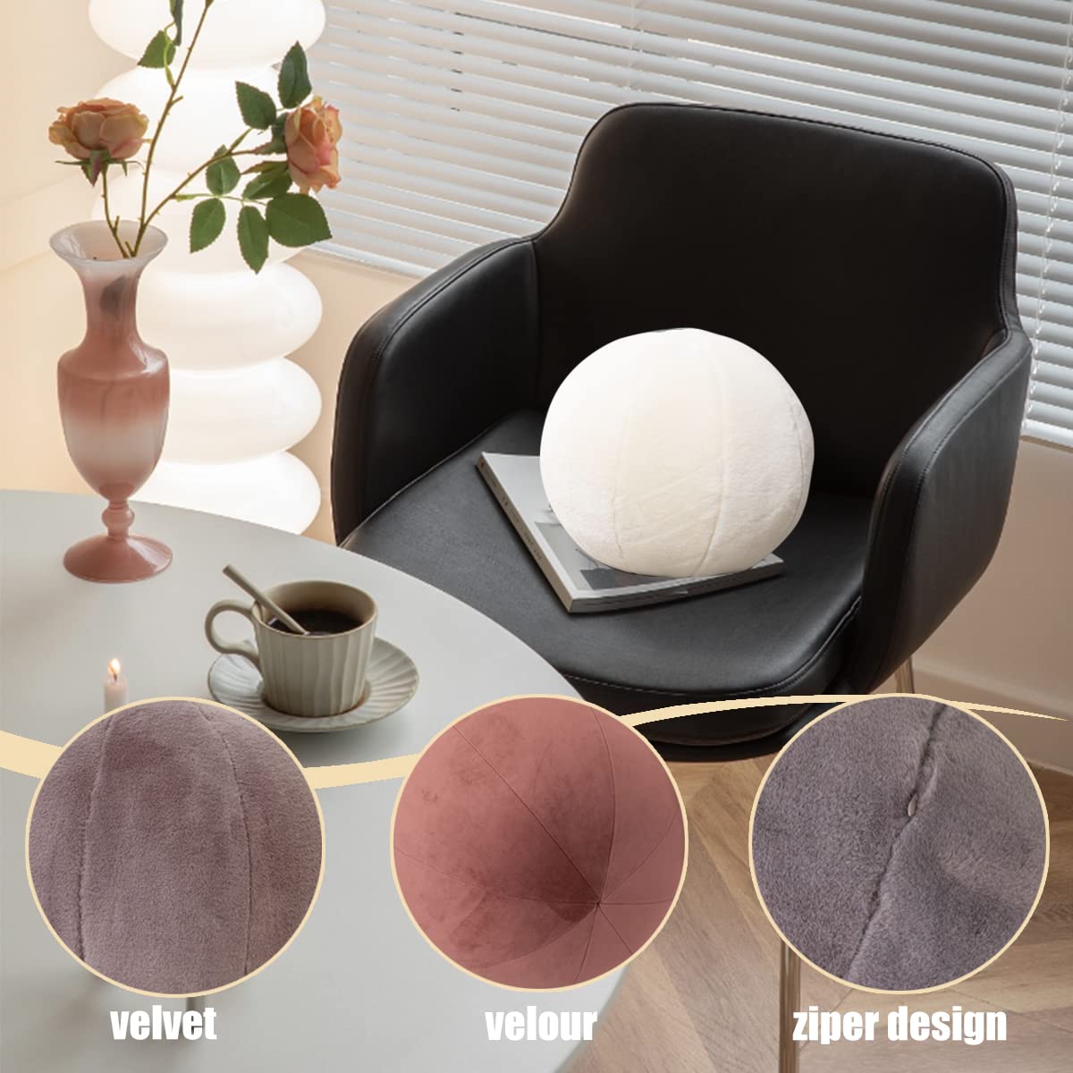 Round Plush Throw Pillow - 11.8