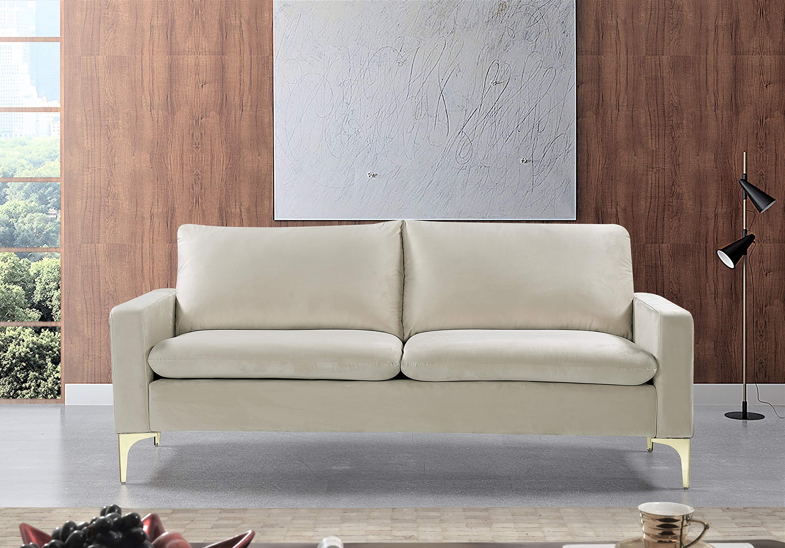 Ultra Modern Velvet Upholstered Tufted Sofa 76.77