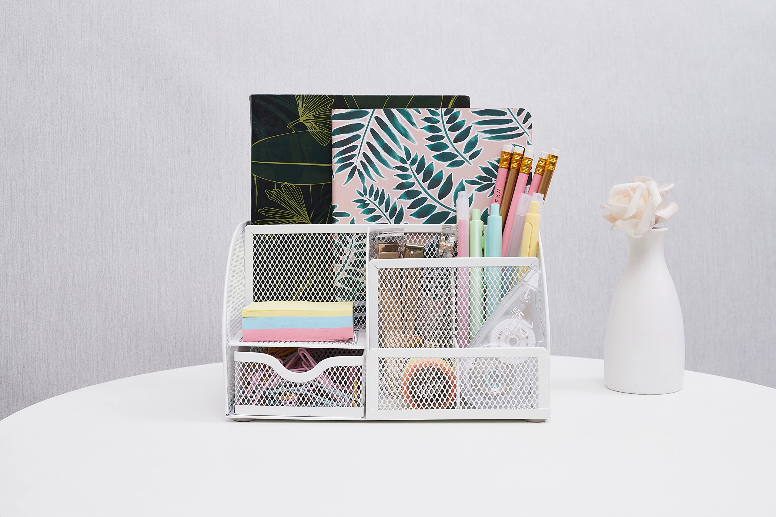 Anova Mesh Desk Organizer with 7 Compartments & Drawer - Office & Home Use