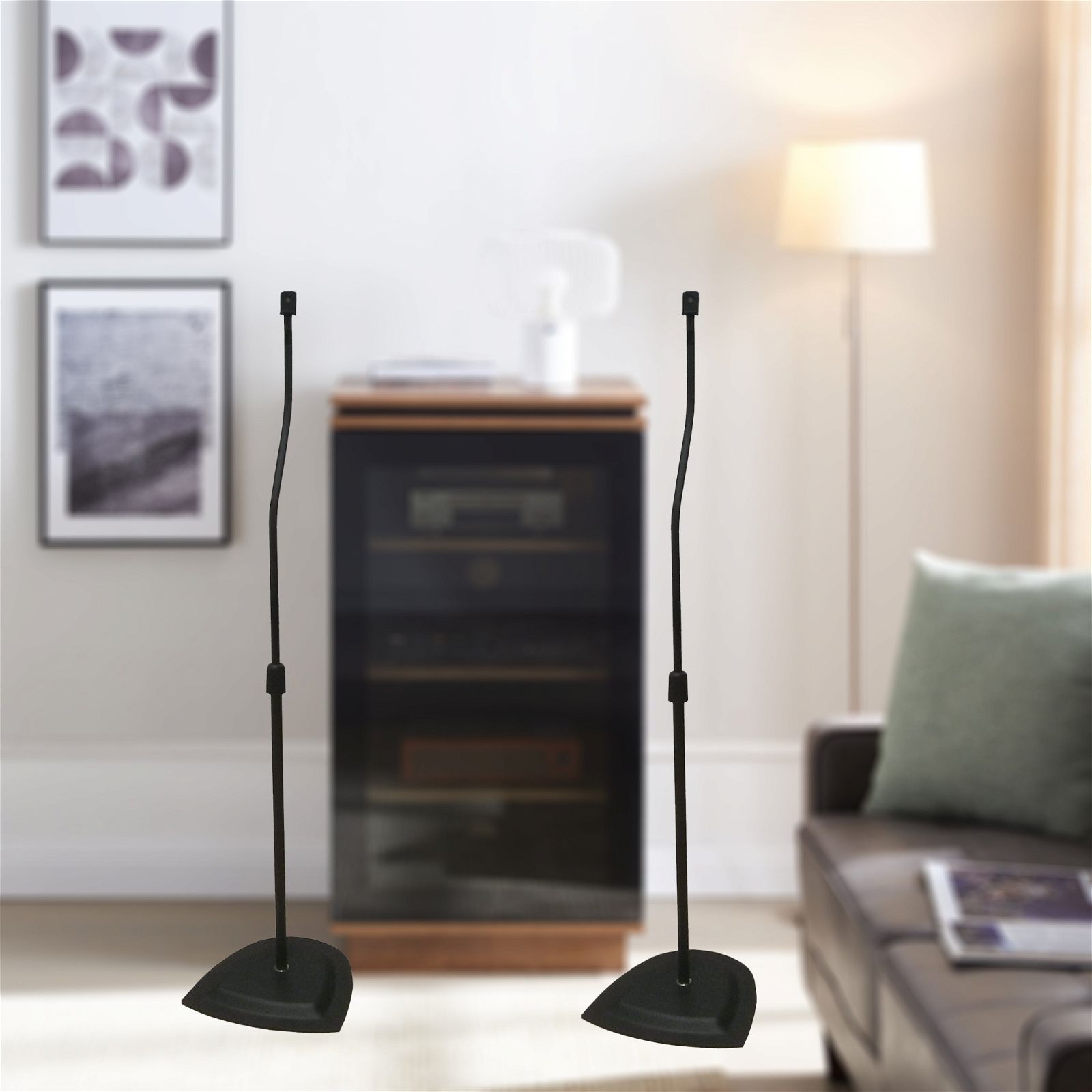 Adjustable Speaker Stand with Multi-Attachment - Heavy Duty PA DJ Studio Mount for Live Performances & Home Audio Setups