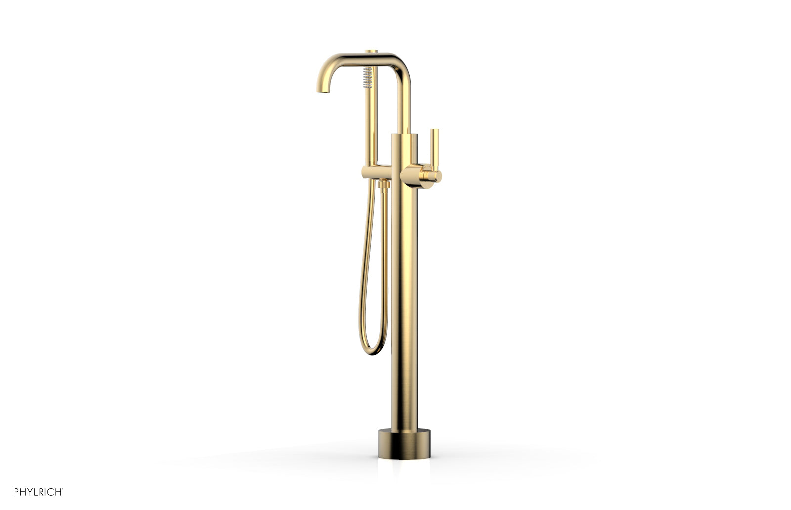 BASIC Low Floor Mount Tub Filler with Lever Handle and Hand Shower D130 45 03 - Perfect for Modern Bathroom Renovations and Spa-Like Shower Experiences