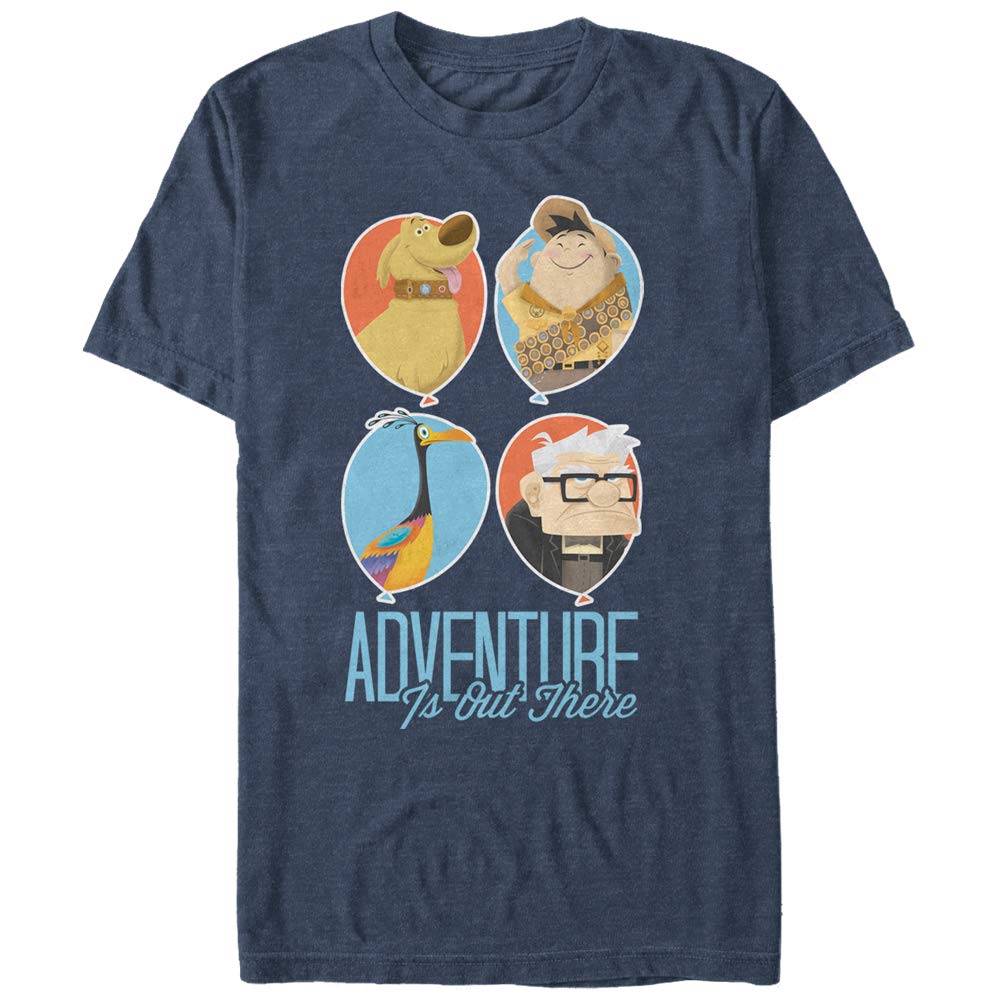 Men's 'Adventure is Out There' Graphic T-Shirt - Navy Blue Heather - X-Large - Perfect for Outdoor Activities & Casual Wear