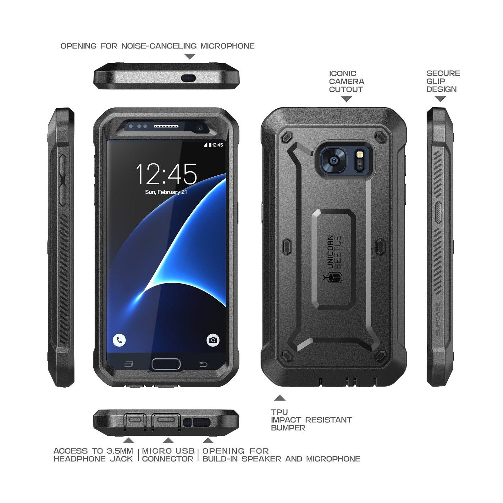 Samsung Galaxy S7 Unicorn Beetle Pro Full-Body Rugged Holster Case - Heavy Duty Protection for Drops & Shock - Perfect for Outdoor, Construction & Active Lifestyles