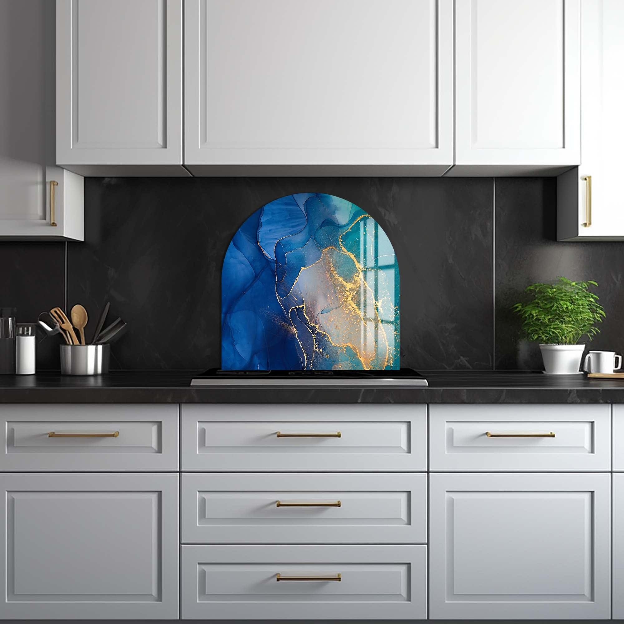 Sheen Glass Splashback - Modern Kitchen Backsplash Panel - Heat & Stain Resistant Tempered Glass - Perfect for Home Kitchen Renovation & Protection