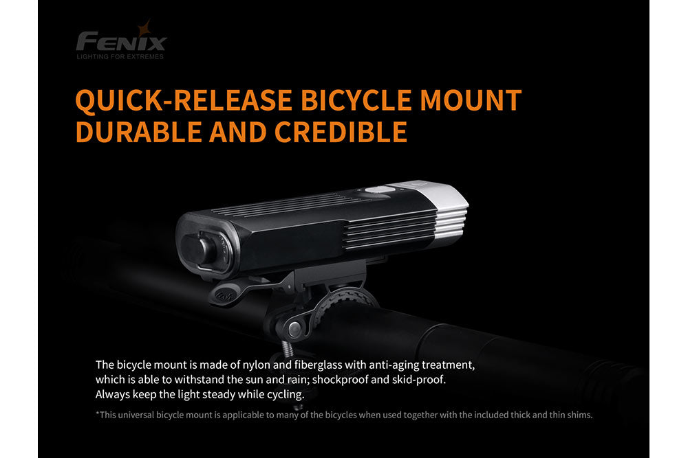 Fenix BC30 V2 1800 Lumen Rechargeable LED Bike Light - High Brightness Bicycle Headlight for Night Riding, Commuting & Mountain Biking