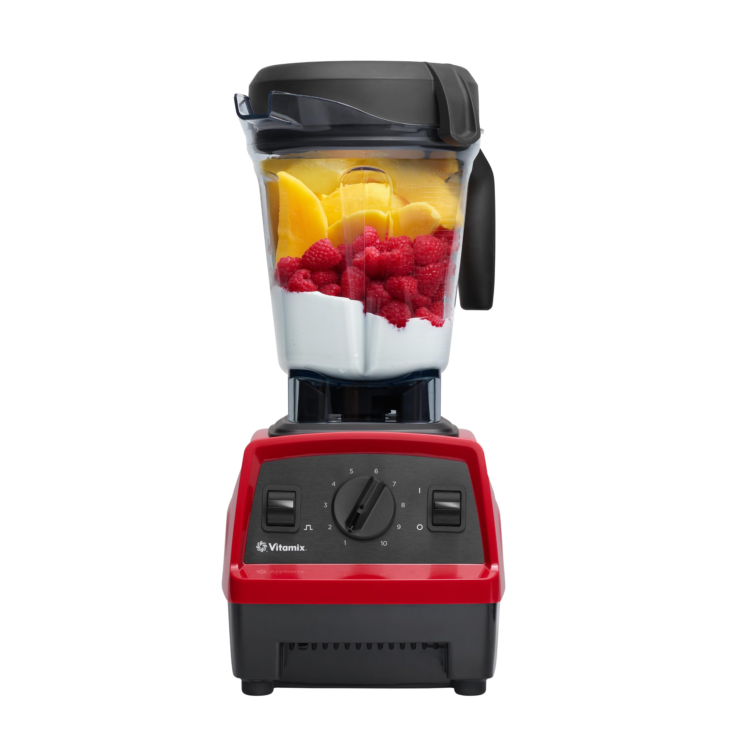 Vitamix Explorian Blender - Professional Grade 64oz Countertop Blender with Low-Profile Container, Red (Renewed Premium) - Perfect for Smoothies, Soups, Nut Butters & Home Kitchen Use