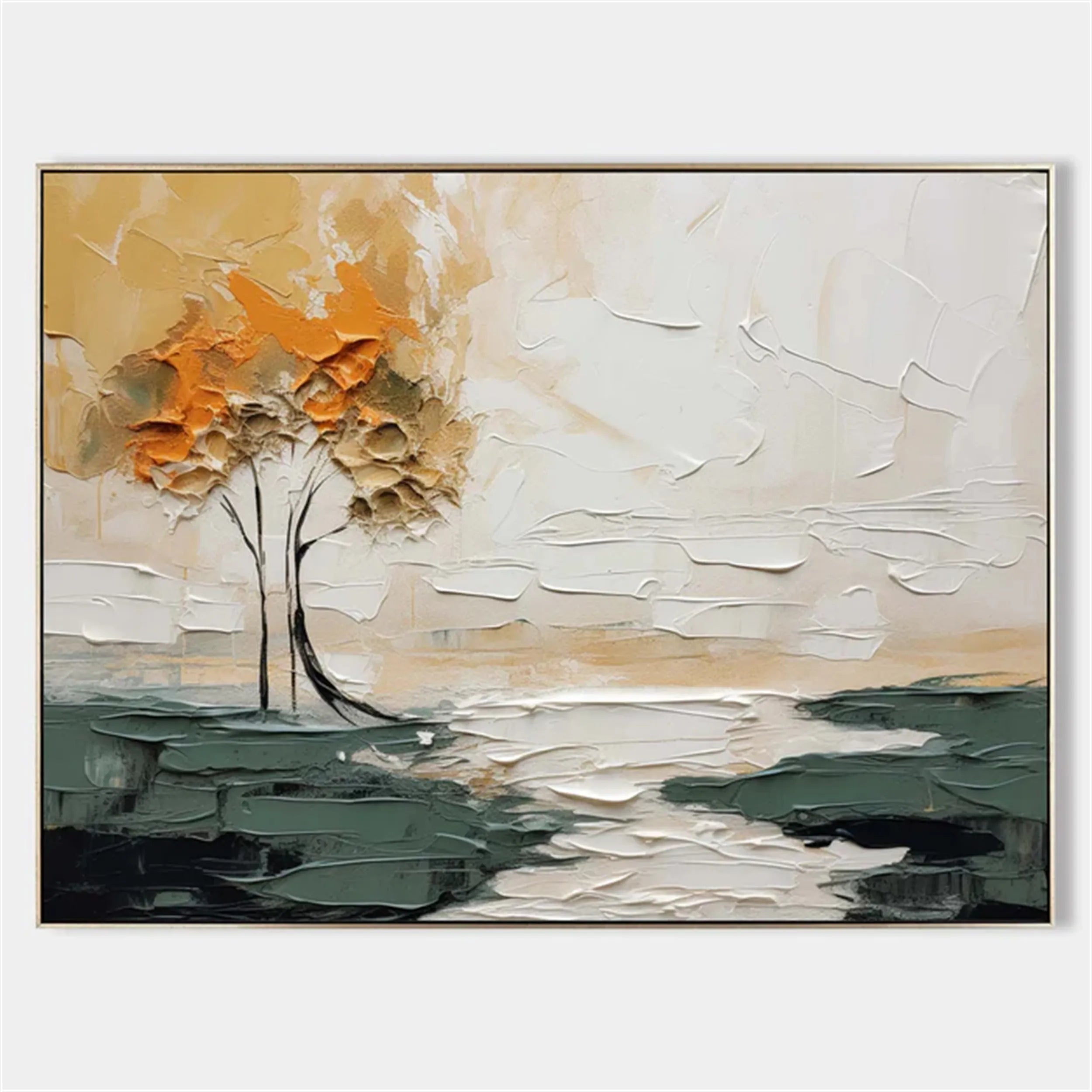 Beautiful Flower and Tree Painting #FT049 - Handmade Wall Art for Home, Office & Living Room Decor