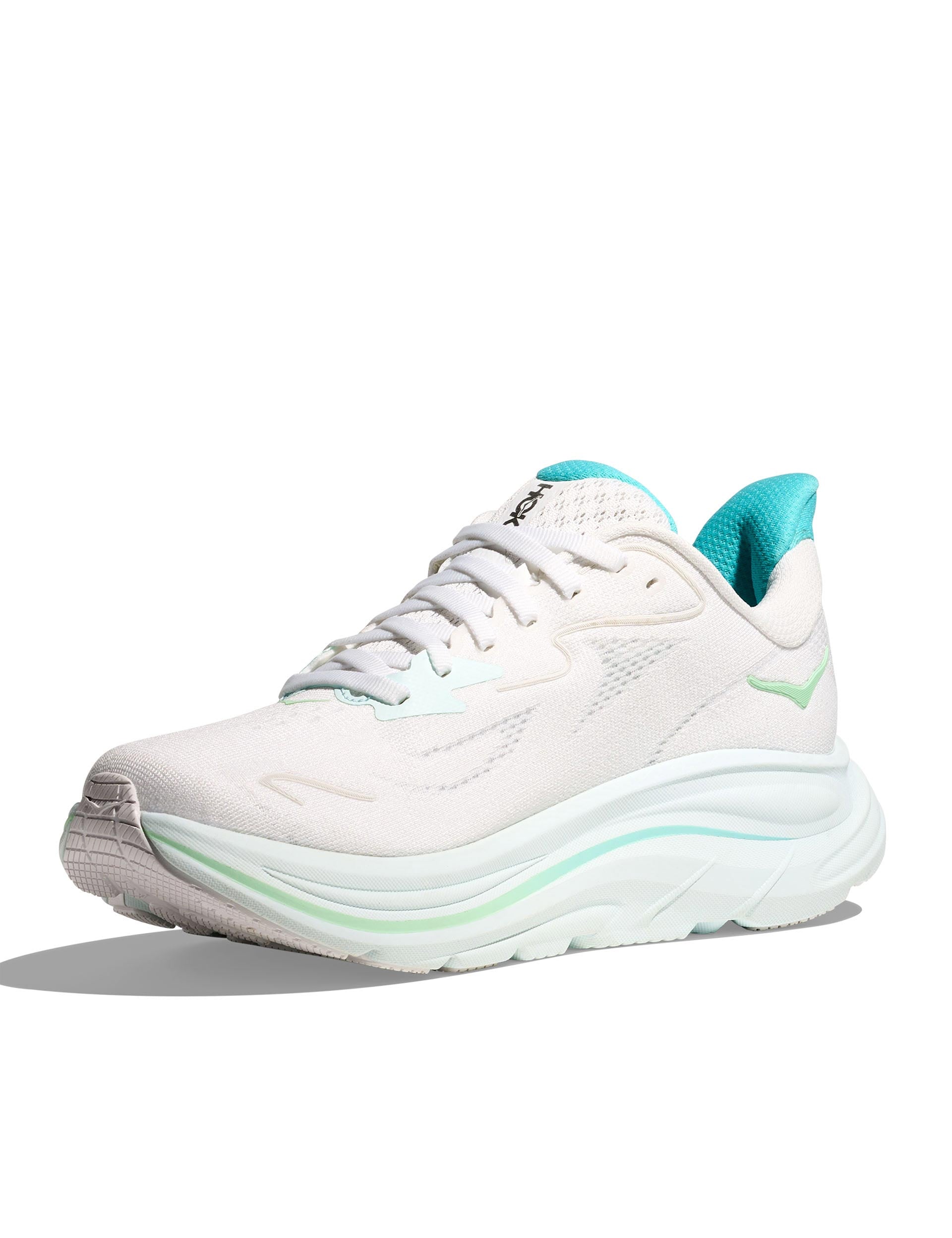 HOKA Clifton 10 Running Shoes for Men & Women - White/Cielo Blue - Lightweight Cushioned Road Running Sneakers for Marathon Training & Everyday Jogging
