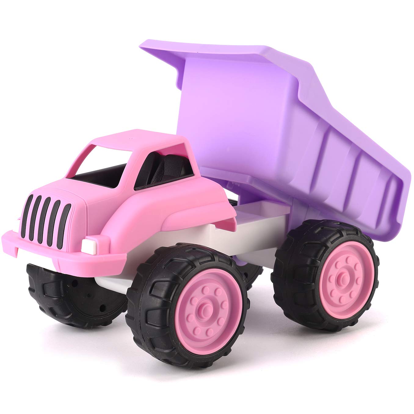 Pink Plastic Dump Truck Toy for Toddlers & Girls - Large Tilting Dumper Play Vehicle for Indoor & Outdoor Play - Fun Construction Toy for Sandbox, Backyard & Pretend Play