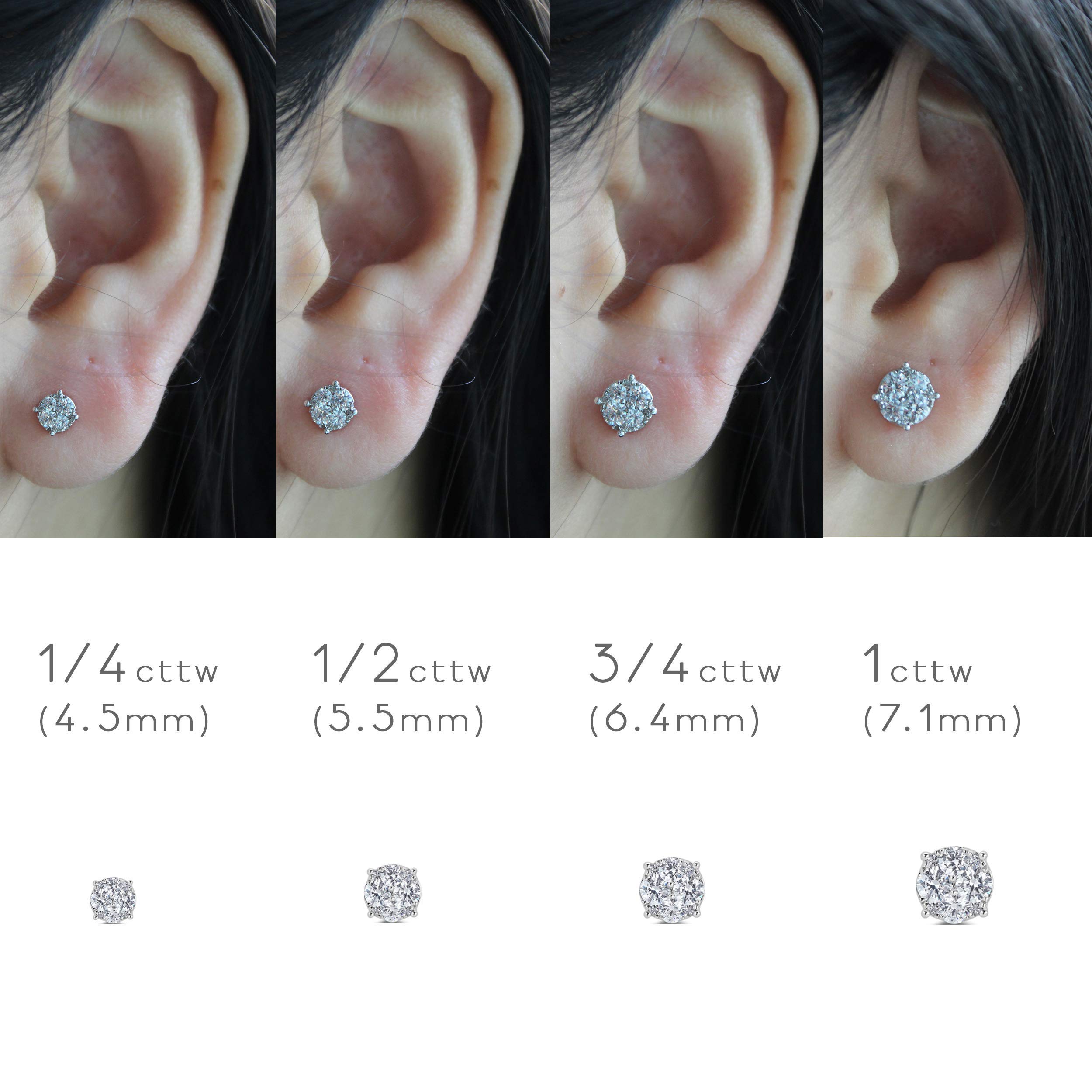 1PC Natural Diamond Stud Earrings 925 Sterling Silver for Men & Women - Perfect for Weddings, Anniversaries & Special Occasions