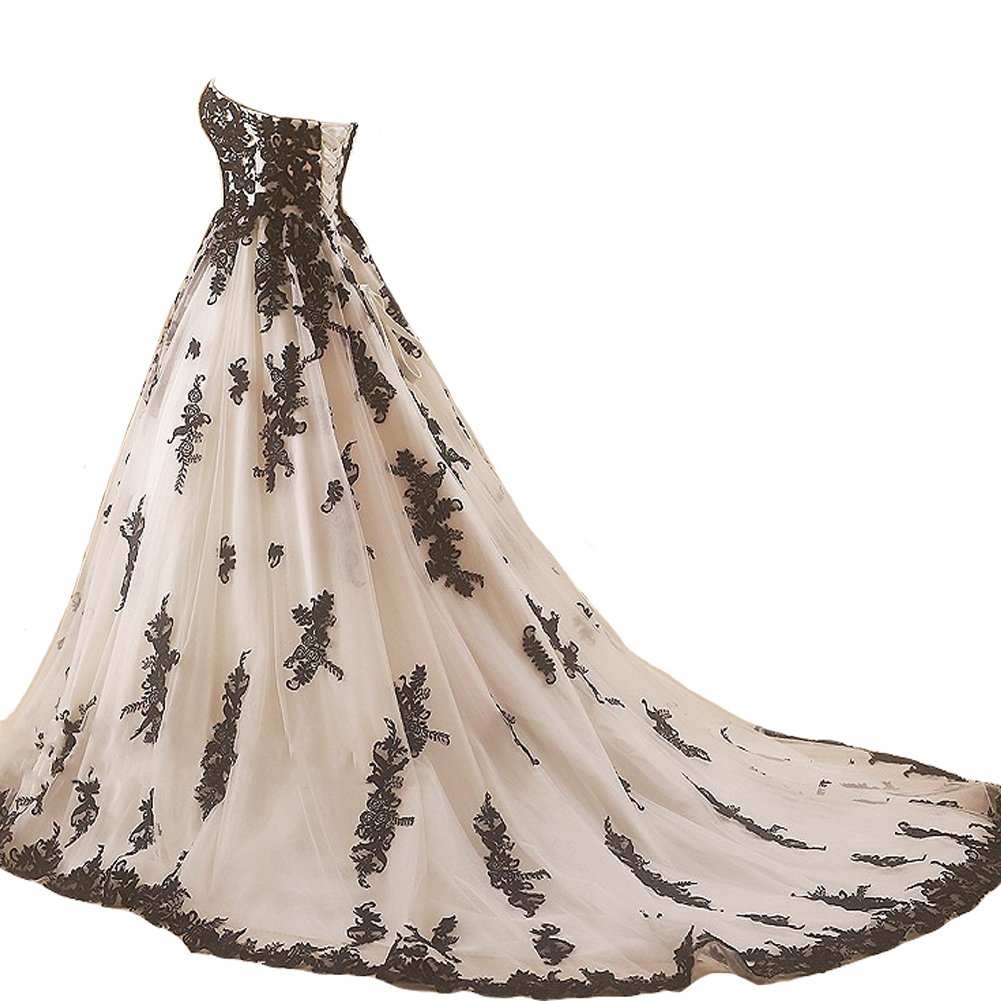 Kivary Vintage Gothic Black Lace Ball Gown - Elegant Long Prom Dress & Wedding Gown for Formal Events, Evening Parties & Special Occasions