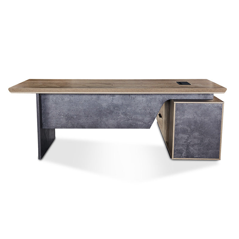 HAMLIN Executive Office Desk with Left Return - 2.2M Tobacco Finish - Modern L-Shaped Workstation for Home Office & Business Use
