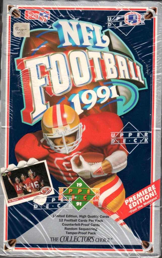 1991 Upper Deck NFL Football Trading Cards Premiere Edition - Unopened Box (36 Packs) - Brett Favre Rookie Card Chance - Vintage Sports Collectibles for Fans & Investors - Perfect for Trading, Collecting and Display
