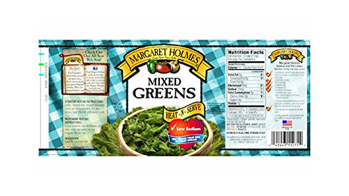 Margaret Holmes Mixed Greens 15 Oz (Pack of 6) - Canned Southern Style Collard, Mustard & Turnip Greens - Perfect for Soul Food Recipes, Meal Prep & Quick Side Dishes