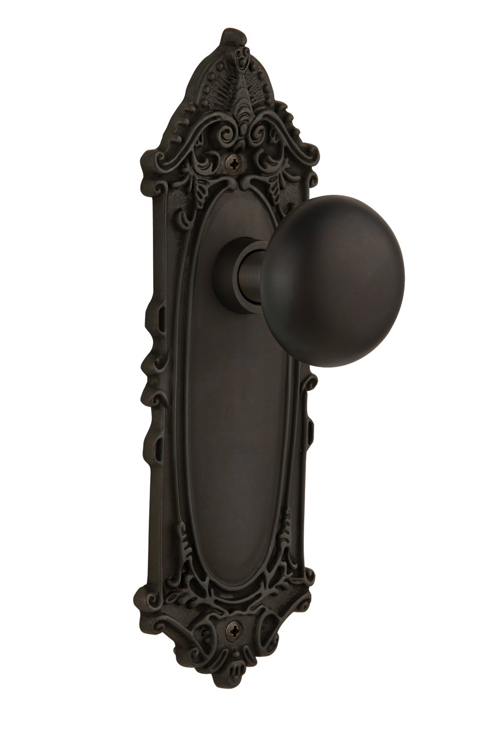 Vintage Victorian Door Plate with New York Knob - 2.375