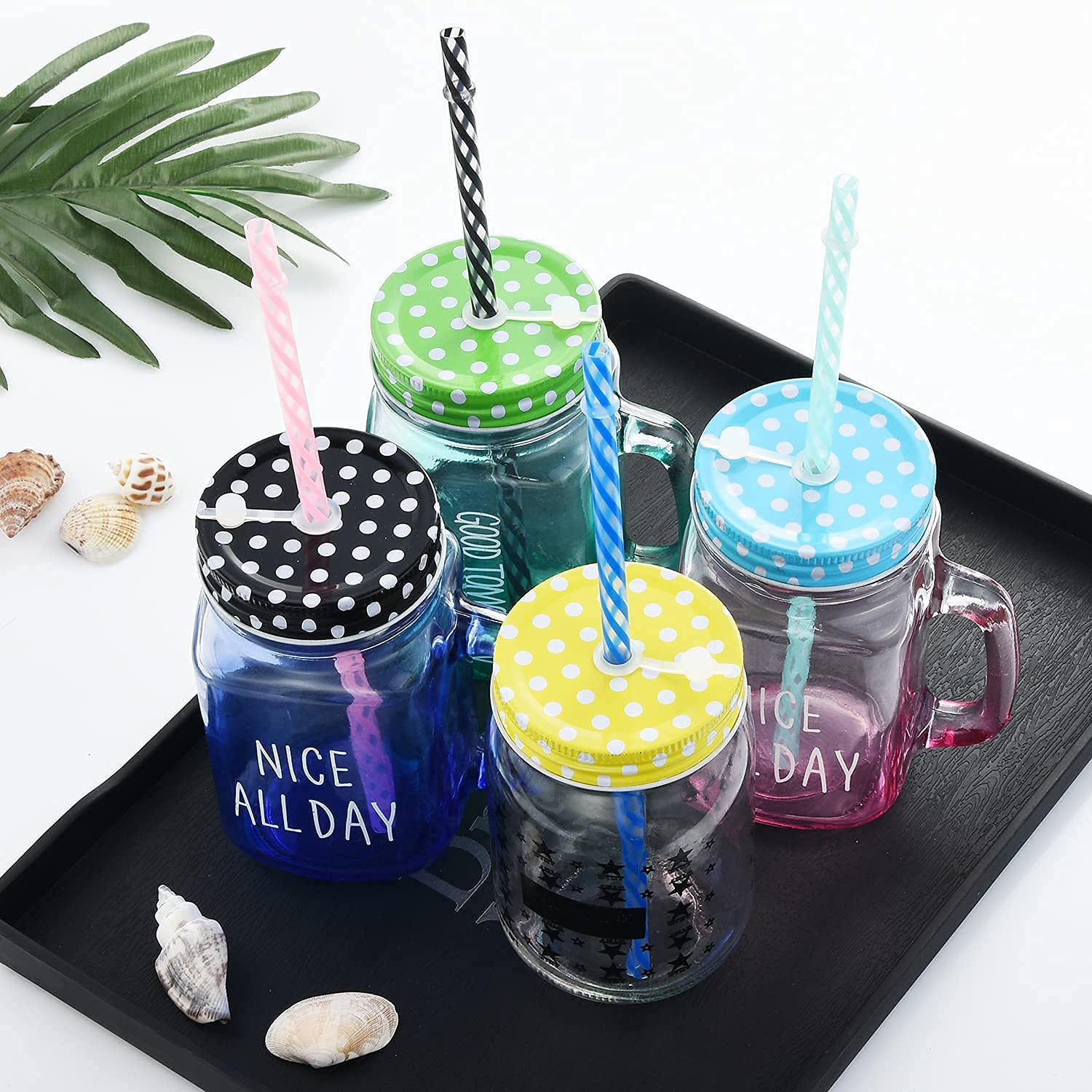 ALINK 55 Reusable Plastic Straws + 12 Extra Long Black Straws - Eco-Friendly Drinking Straws for Smoothies, Cocktails, and Iced Beverages at Home or Parties