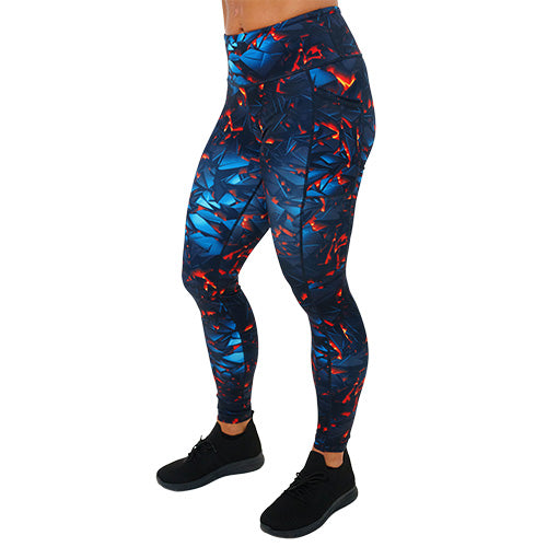 Lava Print Leggings for Women - Trendy & Comfortable Workout Pants for Yoga, Running & Gym - Fun The Floor Is Lava Inspired Design
