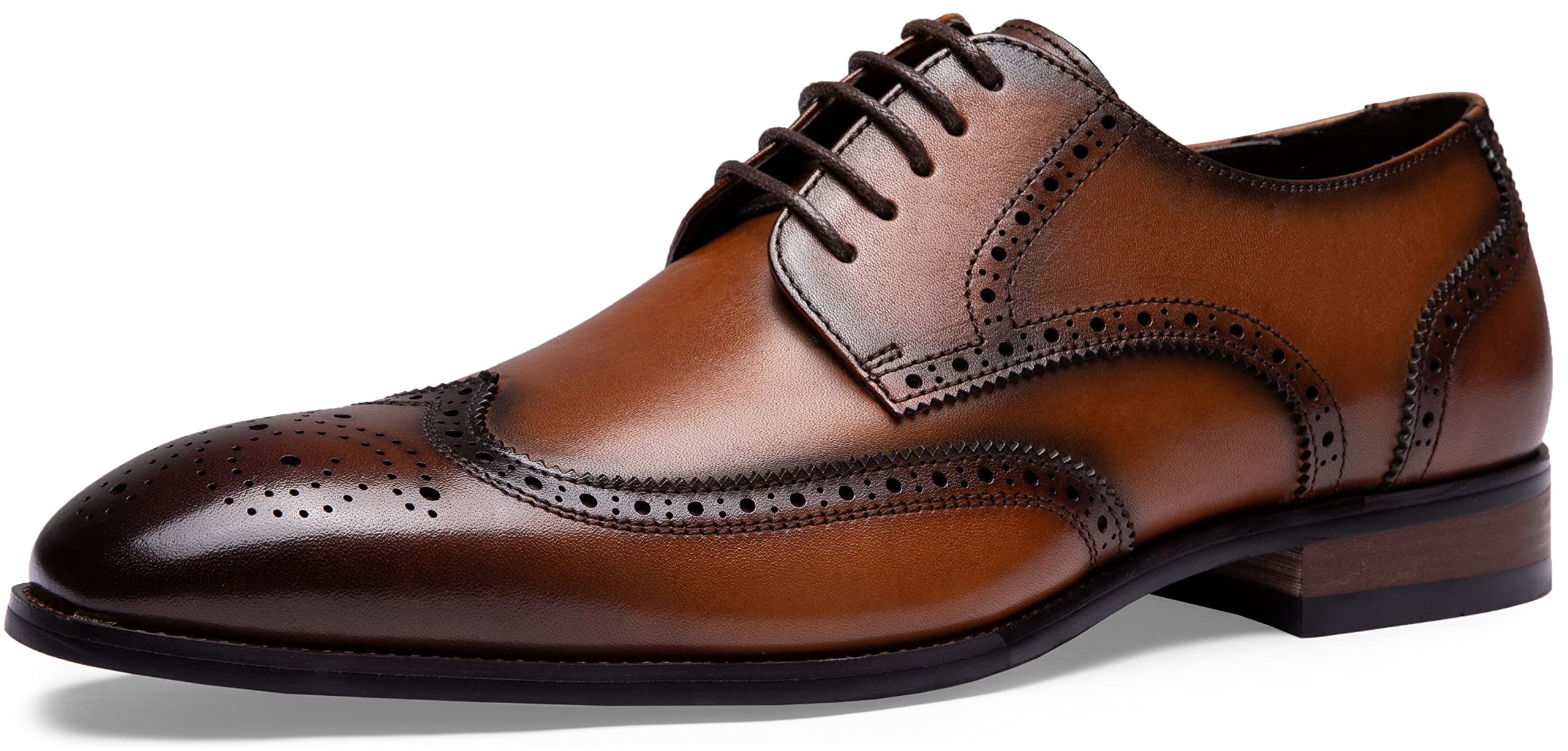 Premium Men's Leather Oxford Dress Shoes - Wingtip Business Formal Brogue Derby Shoes for Men | Ideal for Office, Weddings & Special Occasions