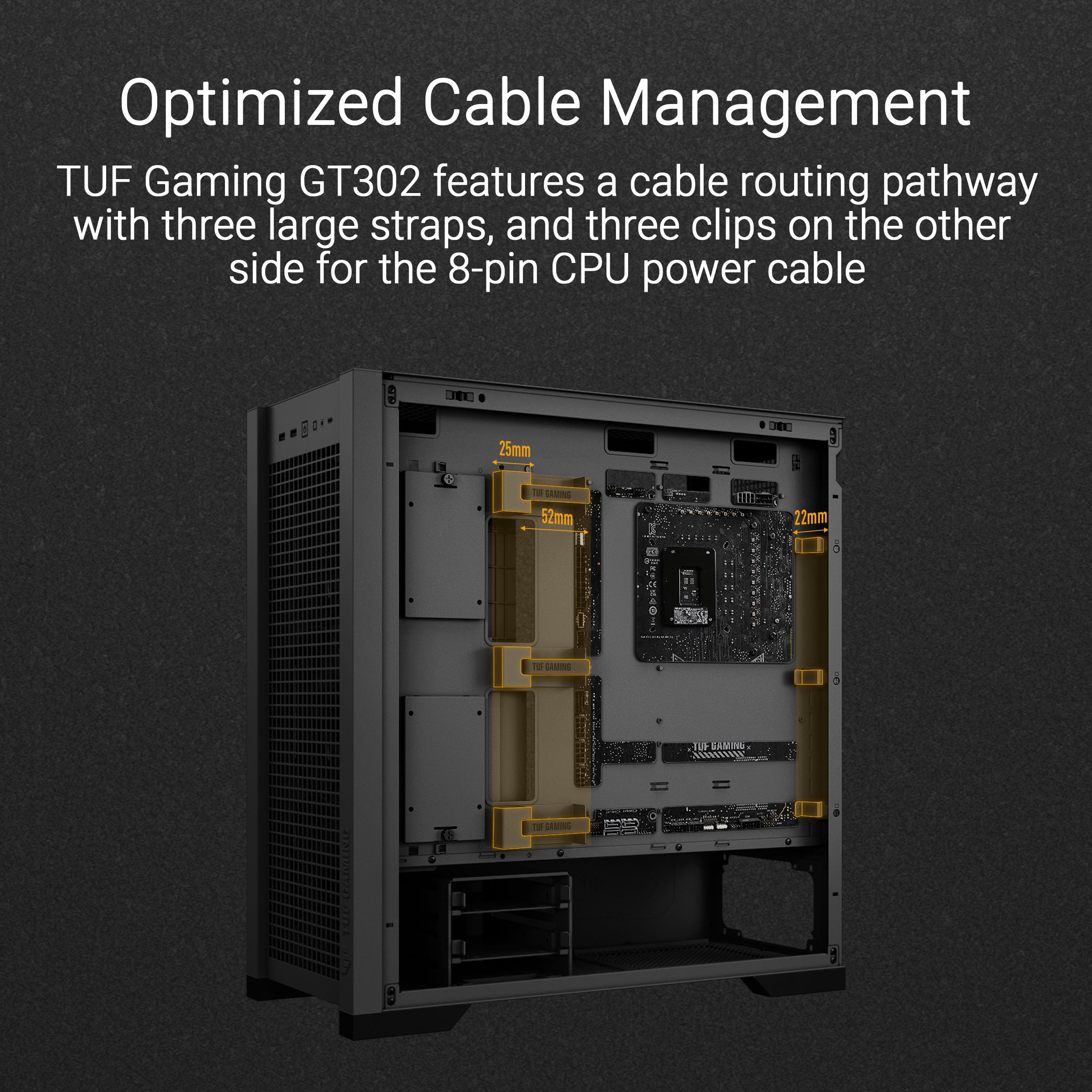 ASUS TUF Gaming GT302 ARGB ATX Mid-Tower PC Case - High Airflow with 4x140mm ARGB Fans, Interchangeable Tempered Glass/Mesh Panels, BTF Hidden-Connector Motherboard Support | Black | Ideal for Gaming Rigs & High-Performance PC Builds