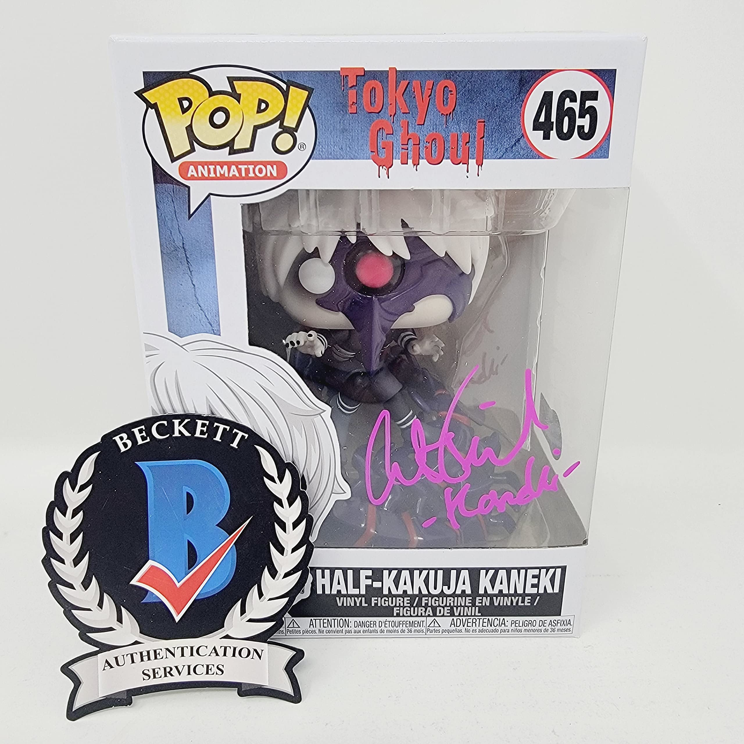 Austin Tindle Autographed Pop! Figure - Tokyo Ghoul Ken Kaneki Half-Kakuja (Beckett Certified) with FREE Pop Protector - Anime Collectible for Fans & Display