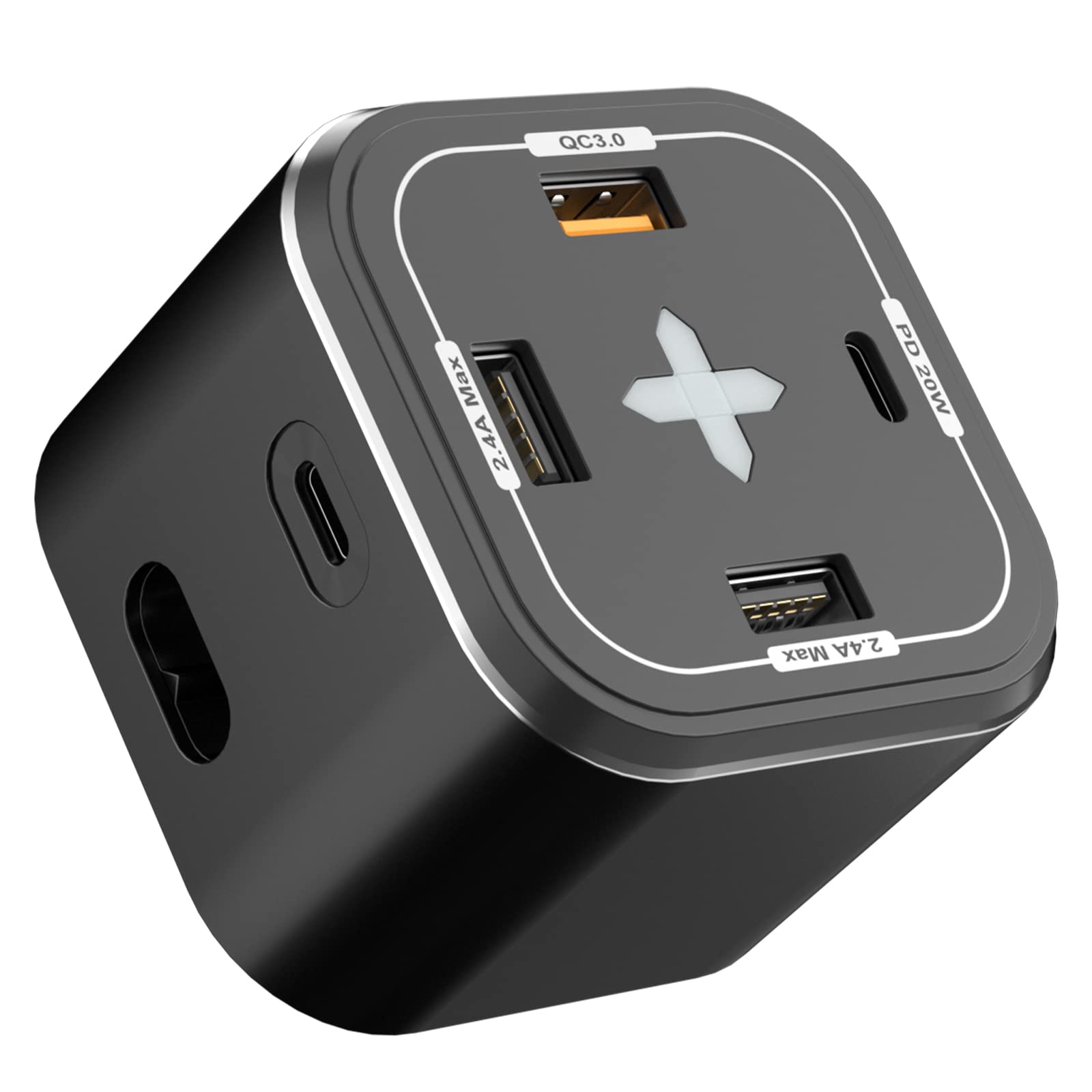 80W 5-Port USB C Charging Station with 65W PD 3.0 GaN Fast Charger - Compatible with iPhone 15/14 Pro Max, MacBook Pro, iPad Pro, Nintendo Switch, Galaxy S23/S22 - Perfect for Home, Office & Travel Charging Multiple Devices Simultaneously