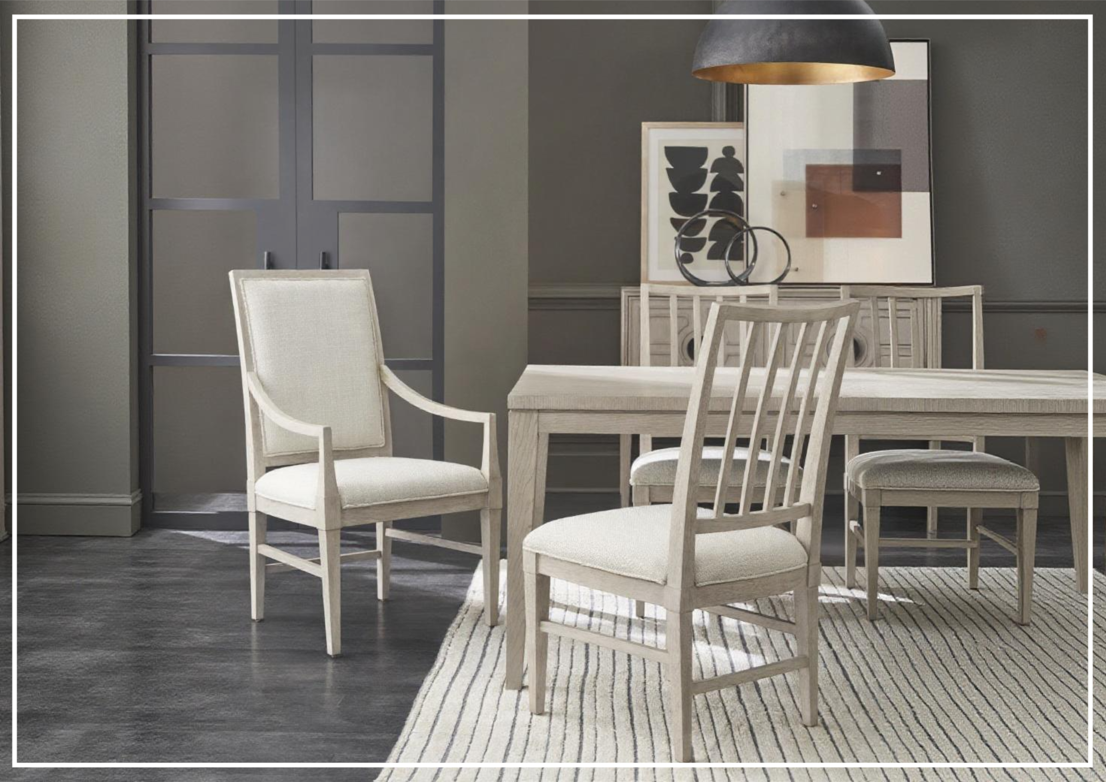 Universal Light Gray Wooden Arm Chair - Modern Coalesce Design for Living Room, Dining Room, or Home Office Furniture