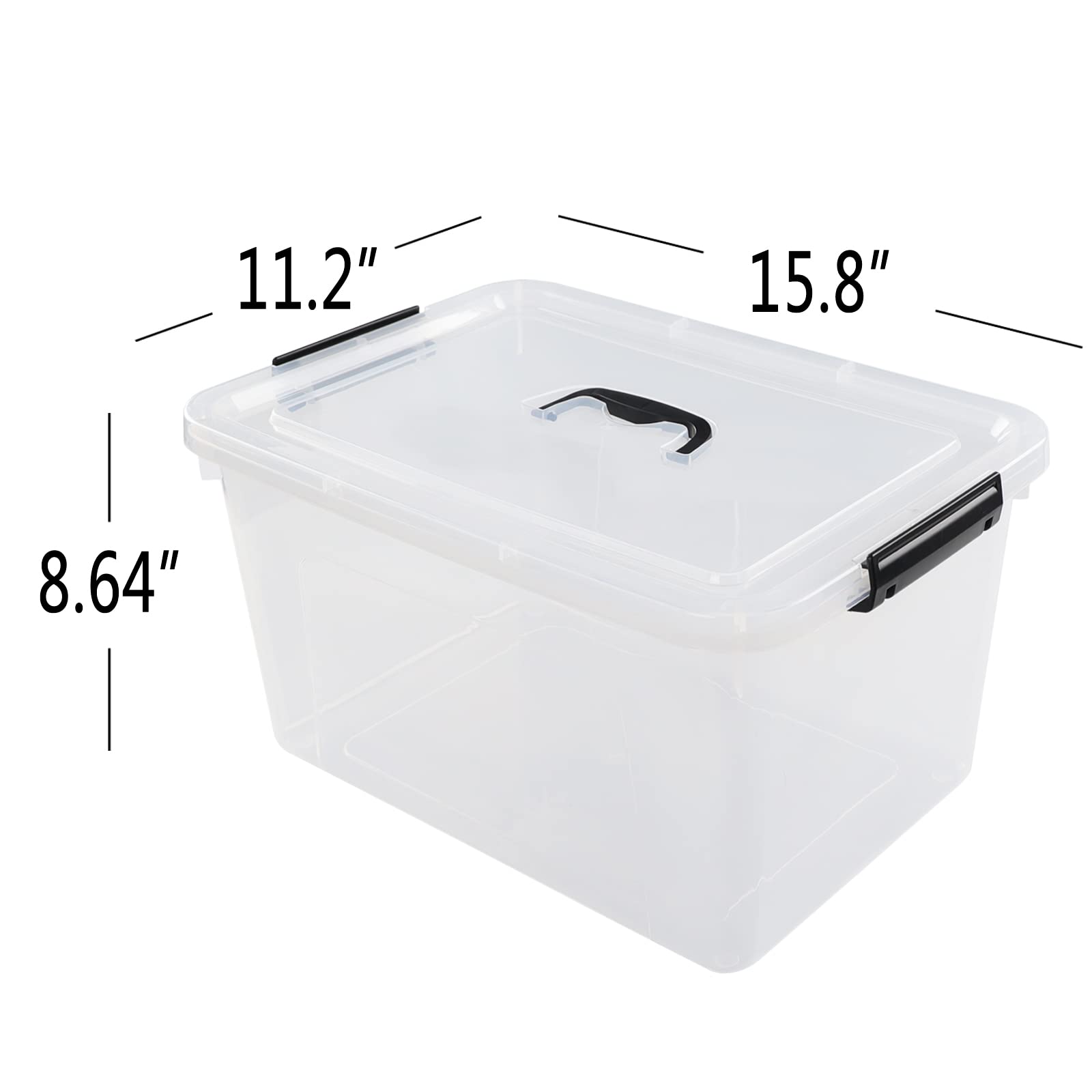 18 Quart Clear Plastic Storage Boxes with Lids - 4-Pack Stackable Organizer Bins for Home, Office, Closet & Garage Organization