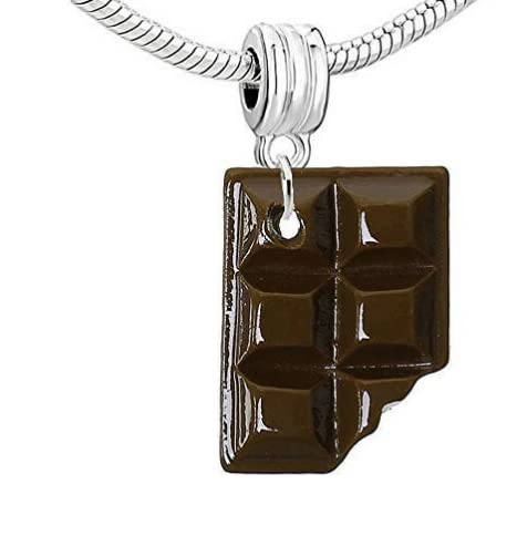 Sweet Chocolate Candy Bar Charm Bead - Milk Chocolate Flavor Jewelry for Bracelets & Necklaces - Perfect for DIY Crafts, Gifts, and Fashion Accessories