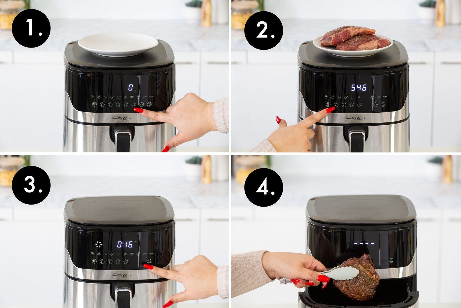 7L Digital Air Fryer with Built-In Scale, 200°C/392°F, 9 Preset Cooking Programs - Perfect for Healthy Frying, Baking, Roasting & Reheating Meals