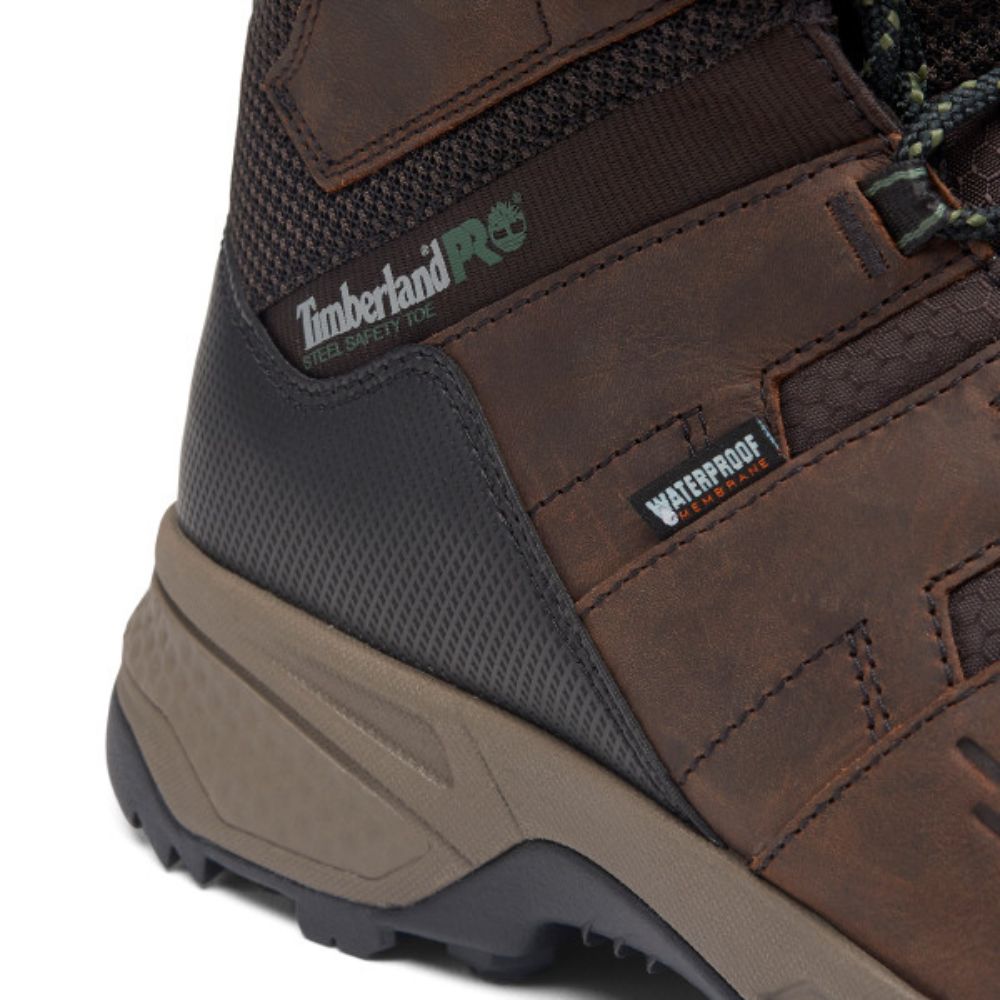 Timberland PRO Switchback LT Men's Waterproof Steel Toe Work Boots - Brown TB0A61T7214 | Durable Safety Shoes for Construction, Warehouse & Outdoor Work