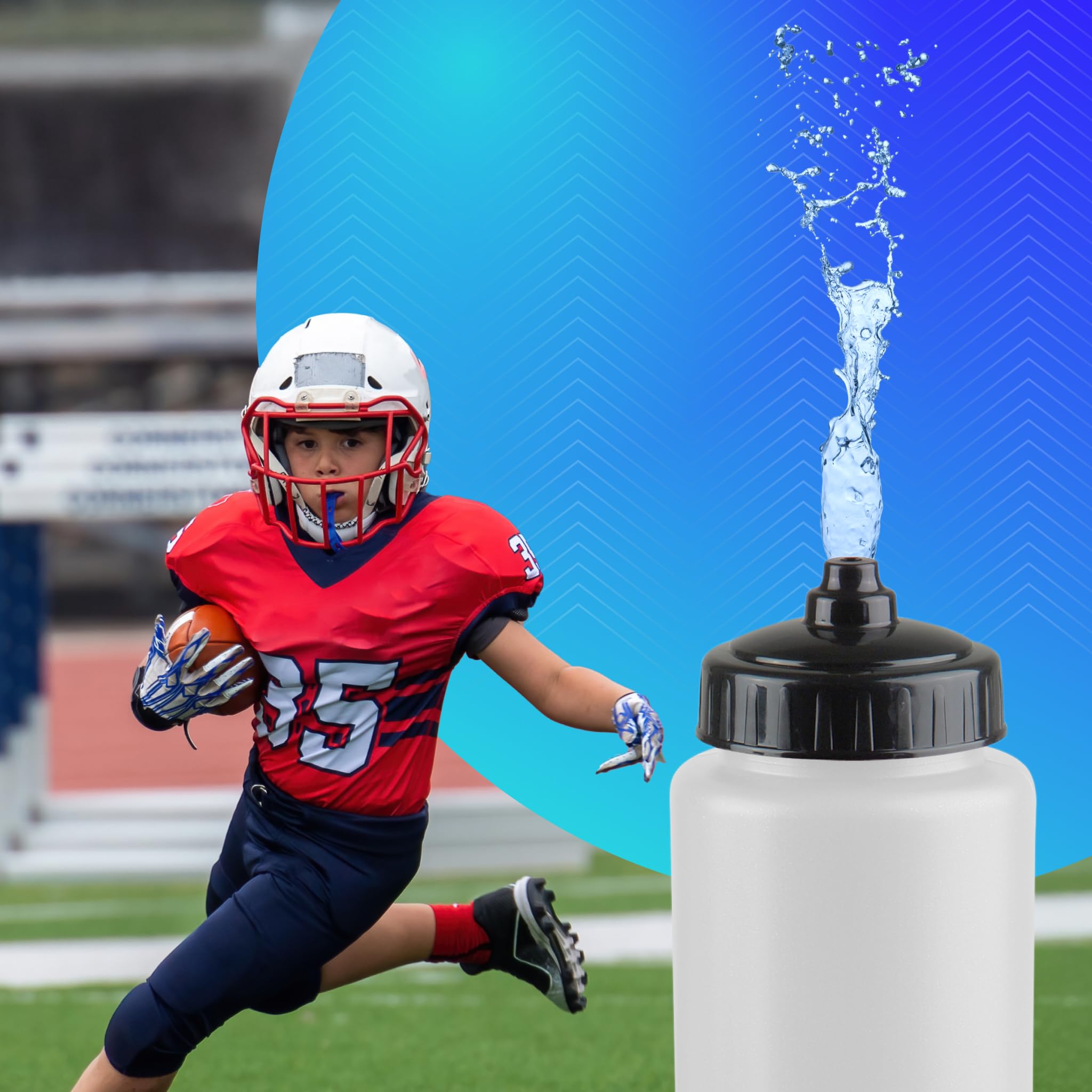 32 oz BPA-Free Sports Water Bottle 25-Pack - Leakproof Squeeze Bottle for Gym, School & Team Sports | Durable Reusable Water Bottles Made in USA by Gary Plastic Packaging | Perfect for Workouts, Hiking & Outdoor Activities