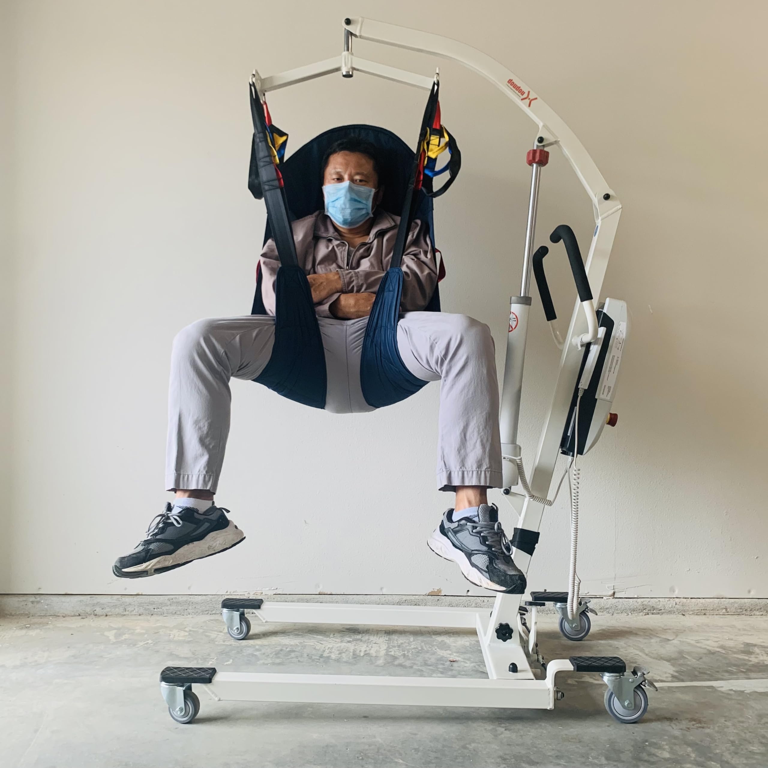 DoudouX Full Body Patient Lift Sling - Universal Solid High Back Support for Head, Neck, Back & Butt - Ideal for Home Care, Hospitals & Mobility Assistance