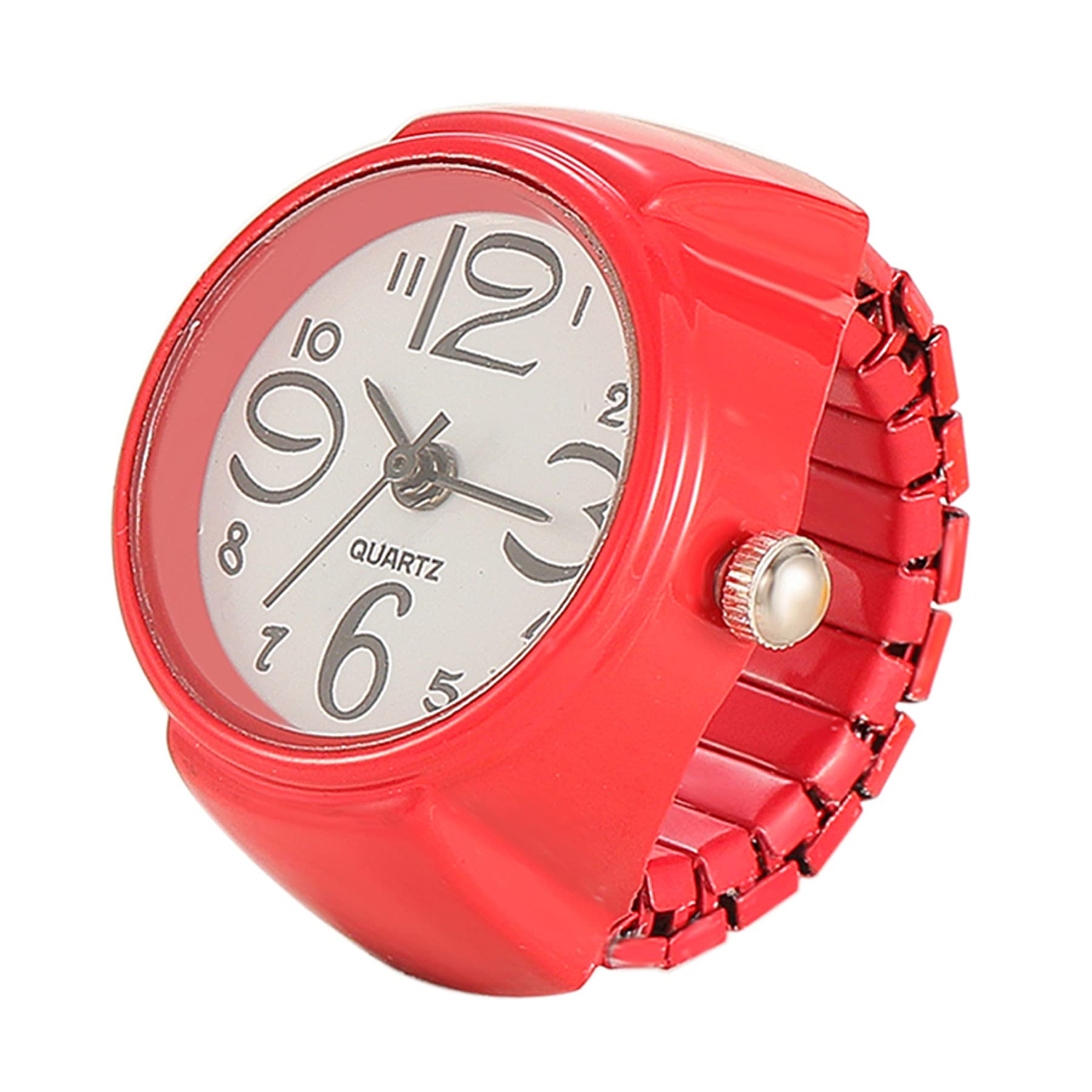 Stylish Unisex Analog Quartz Ring Watch with Arabic Numerals - Elastic Band Finger Watch for Women & Men - Perfect Gift for Christmas, Birthday, Parties & Fashion Accessories