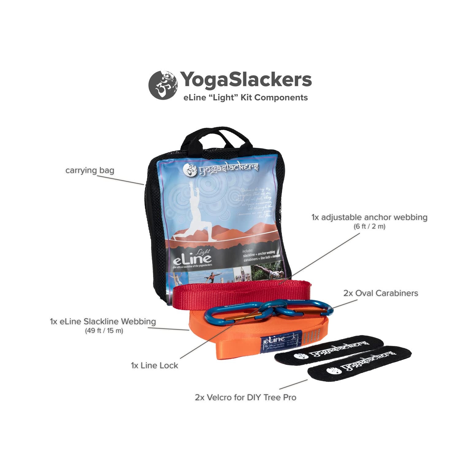 50ft Slackline Kit for Yoga & Balance Training - Includes Anchor Straps - Perfect for Backyard, Park & Outdoor Fitness Activities