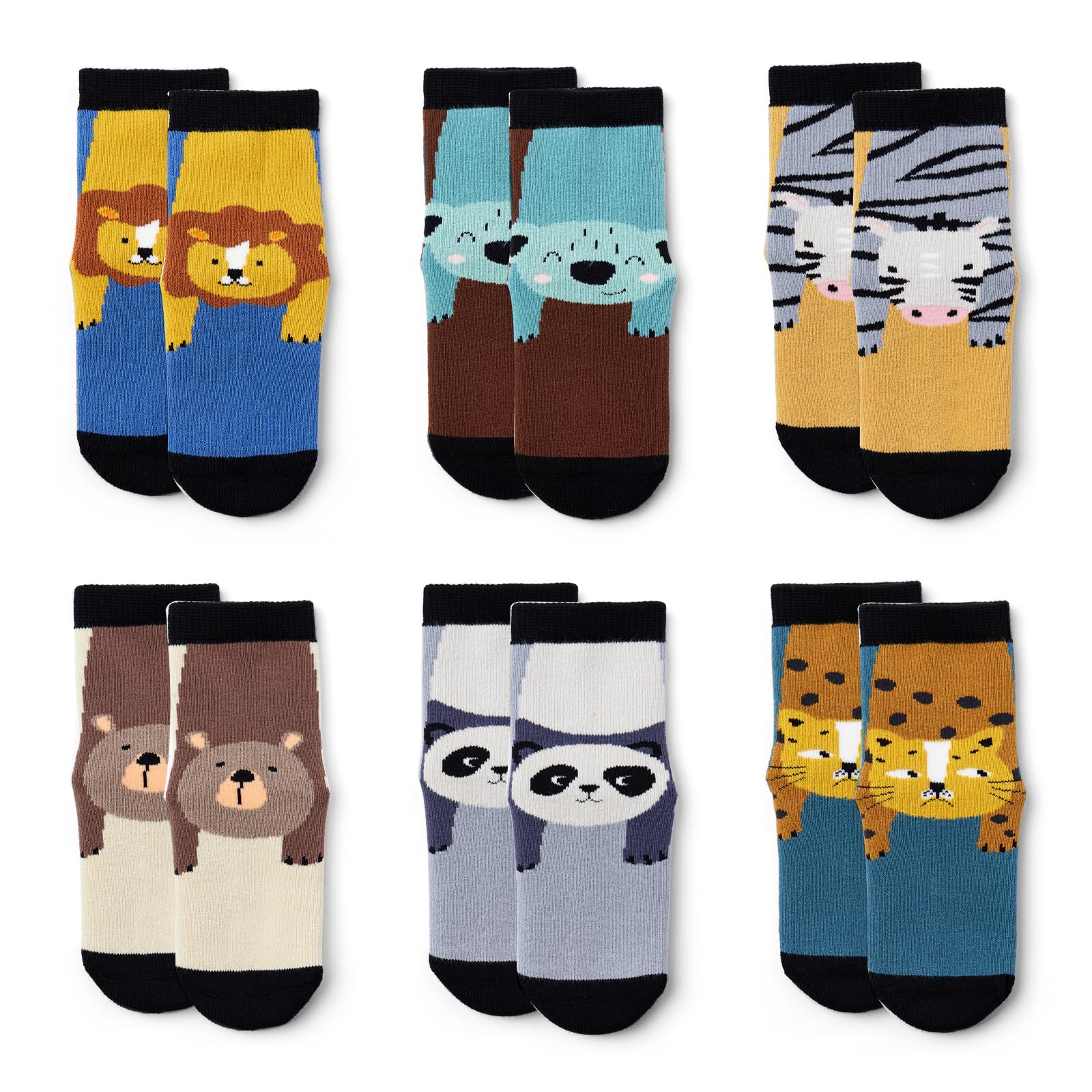 Girls Winter Socks 6 Pack - Warm Thermal Terry Crew Socks for Kids & Toddlers - Cozy Cold Weather Socks for School, Snow Play & Indoor Activities