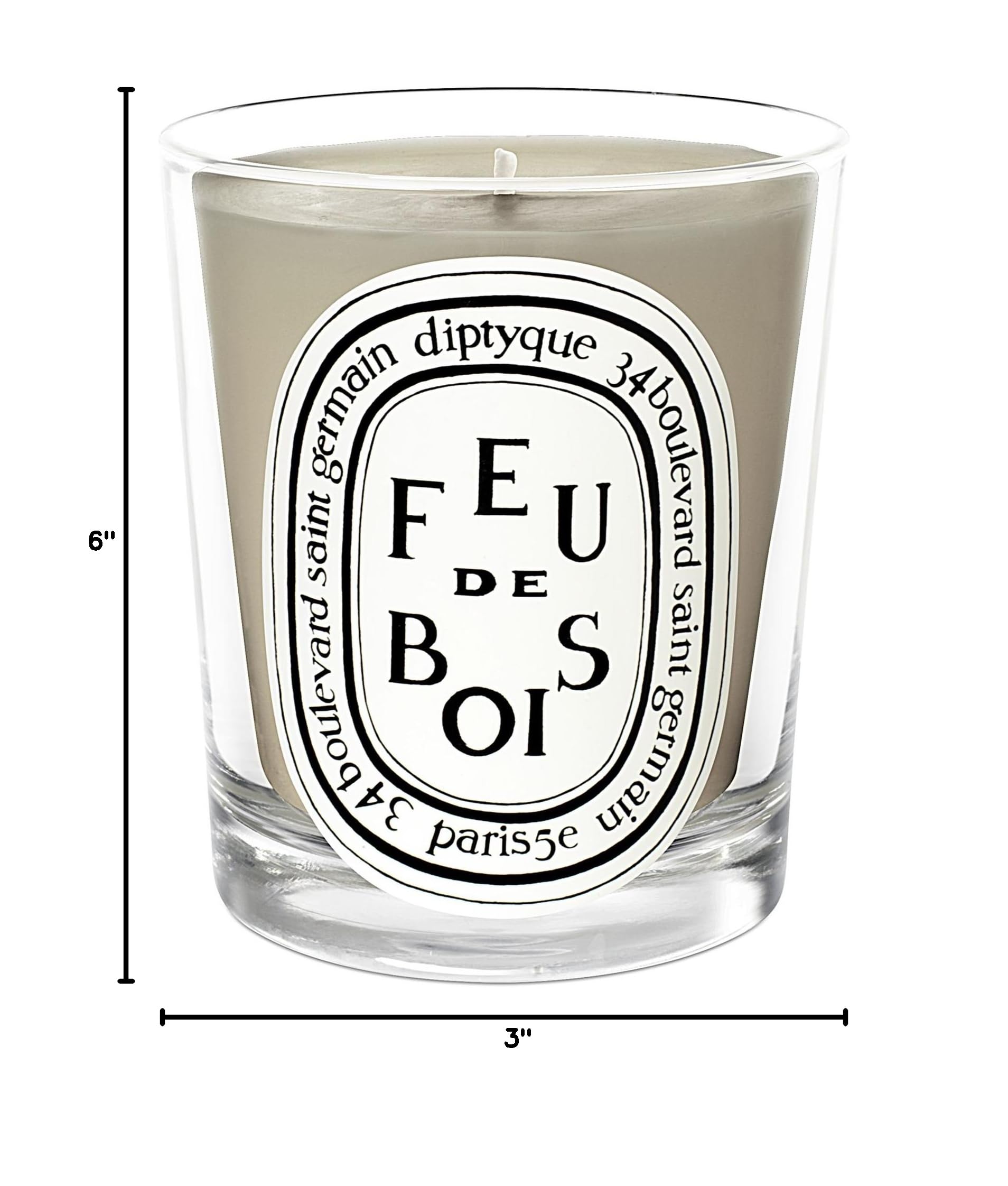 Diptyque Feu de Bois Scented Candle 190g - Luxury Wood Fire Scented Soy Wax Candle for Home, Spa & Gift Giving - Premium Aromatherapy for Relaxation & Cozy Ambiance
