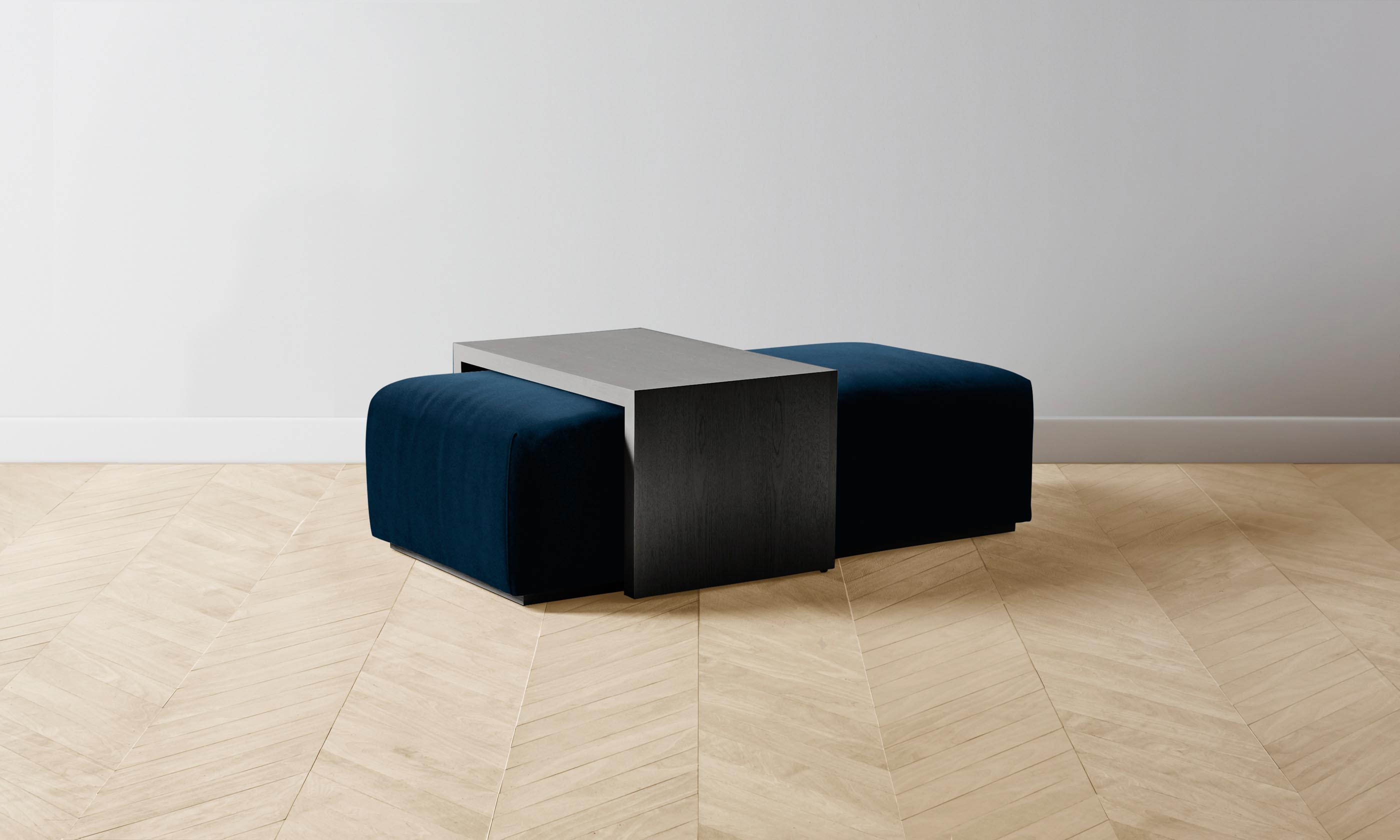 The Bowery Ottoman - Premium Mohair Admiral Upholstered Footstool for Living Room, Bedroom & Lounge - Stylish & Comfortable Home Decor